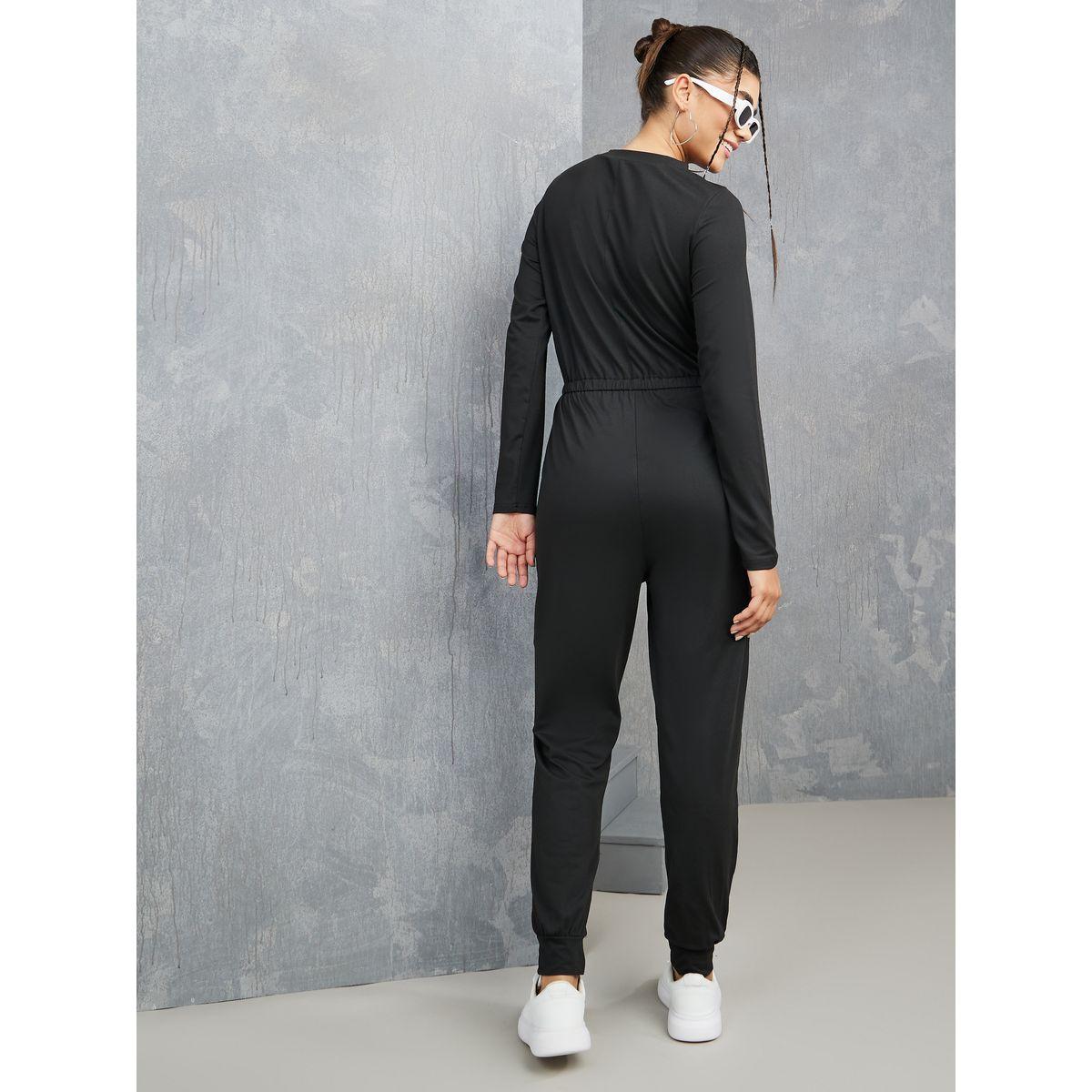 Styli Zip Up Elastic Waist Tie Jumpsuit-women-clothing-jumpsuits-image-4