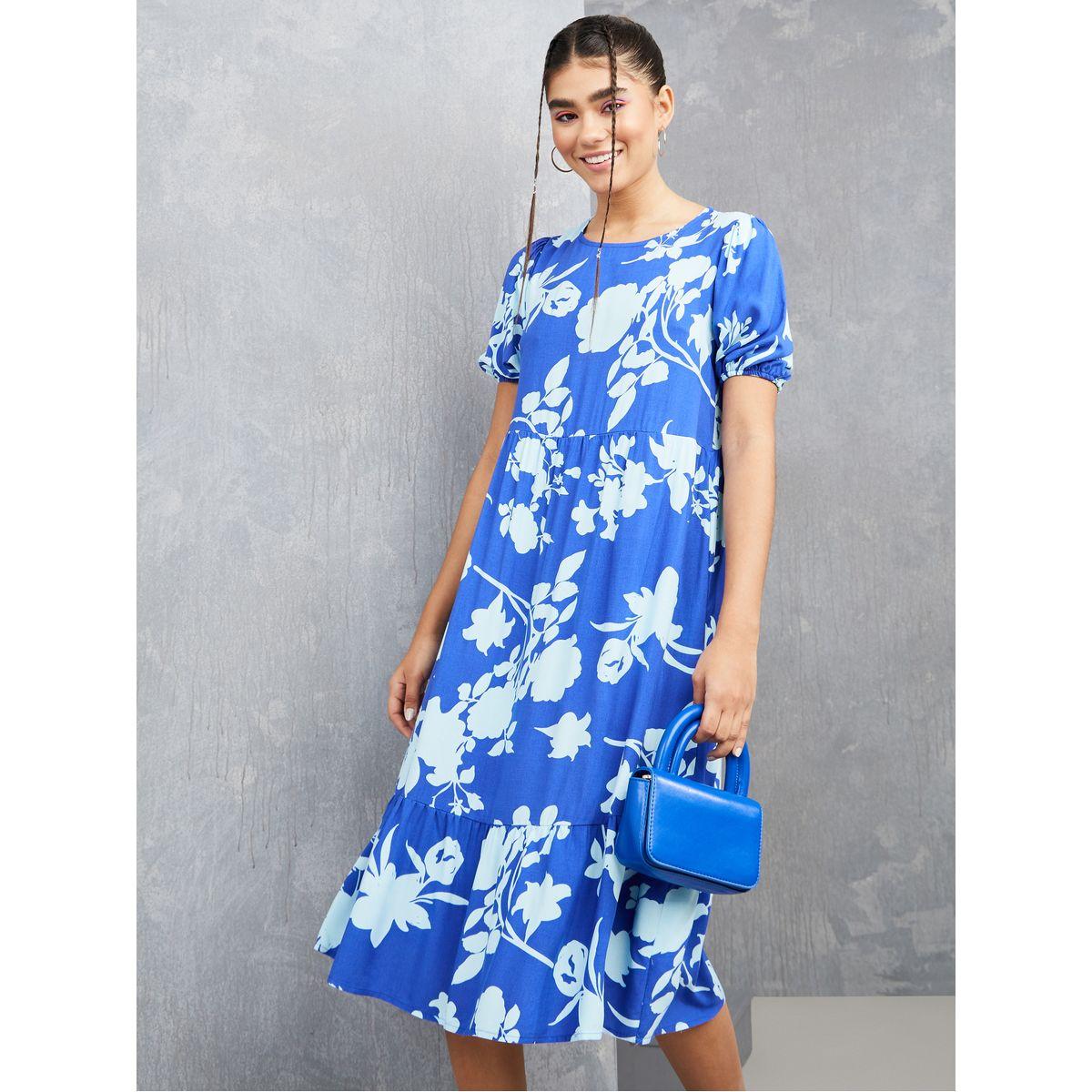 فستان ميدي بحواف مزينة بكشكش-women-clothing-dresses-image-2