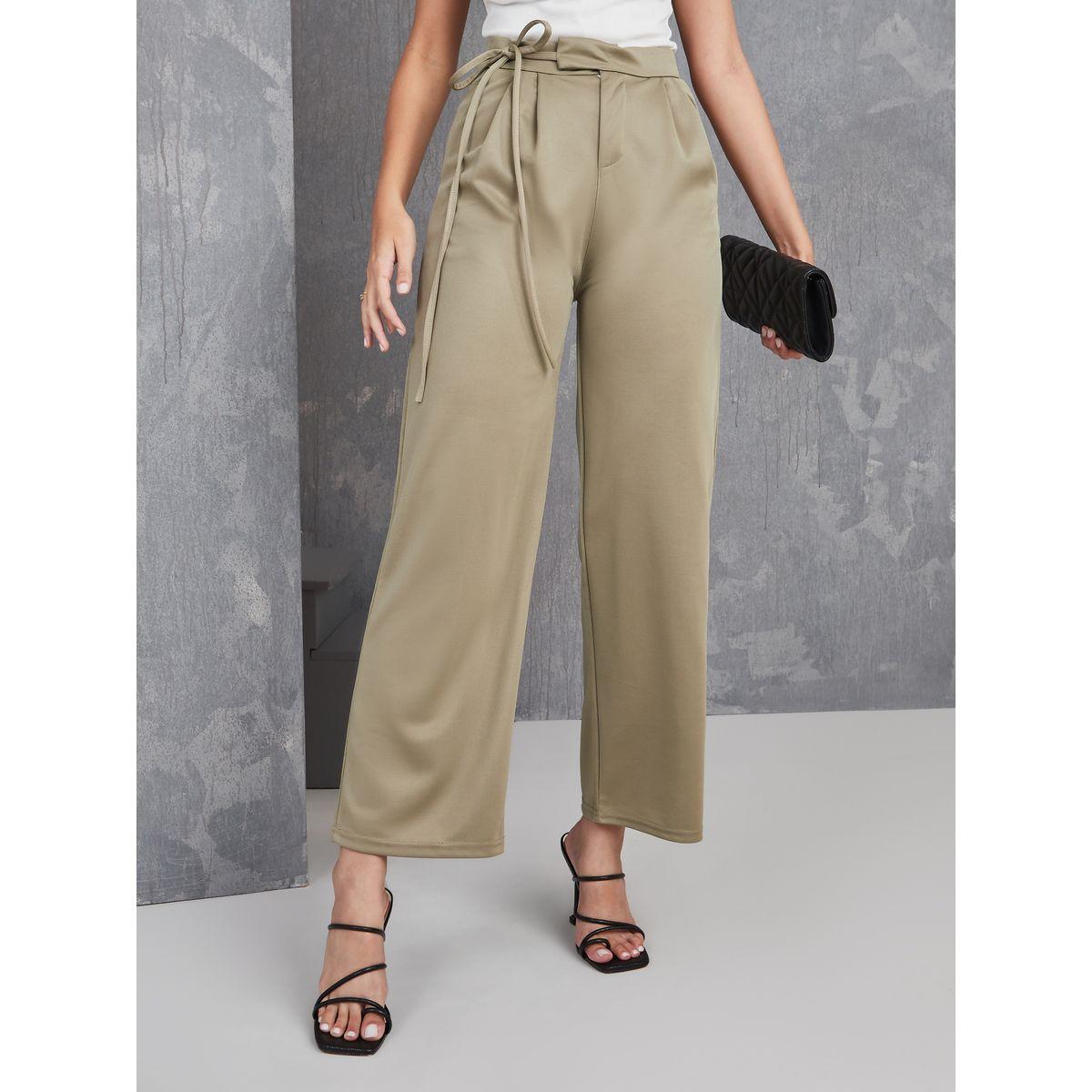 بنطال بقصة واسعة وأربطة جانبية-women-clothing-bottoms-trousers-image-1