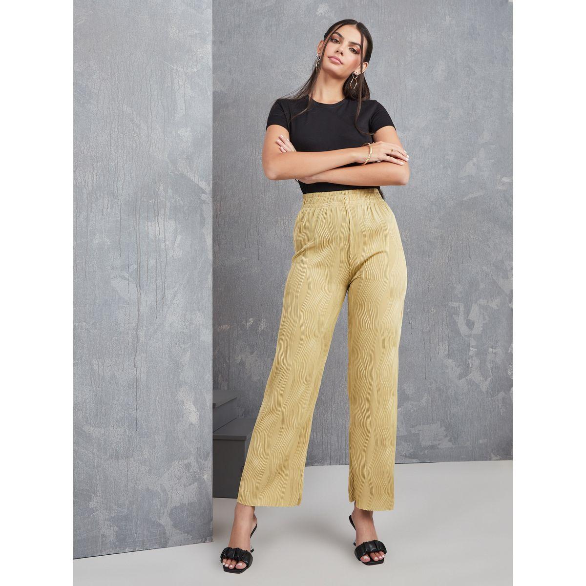 Styli High Waist Textured Straight Leg Pants-women-clothing-bottoms-trousers-image-2