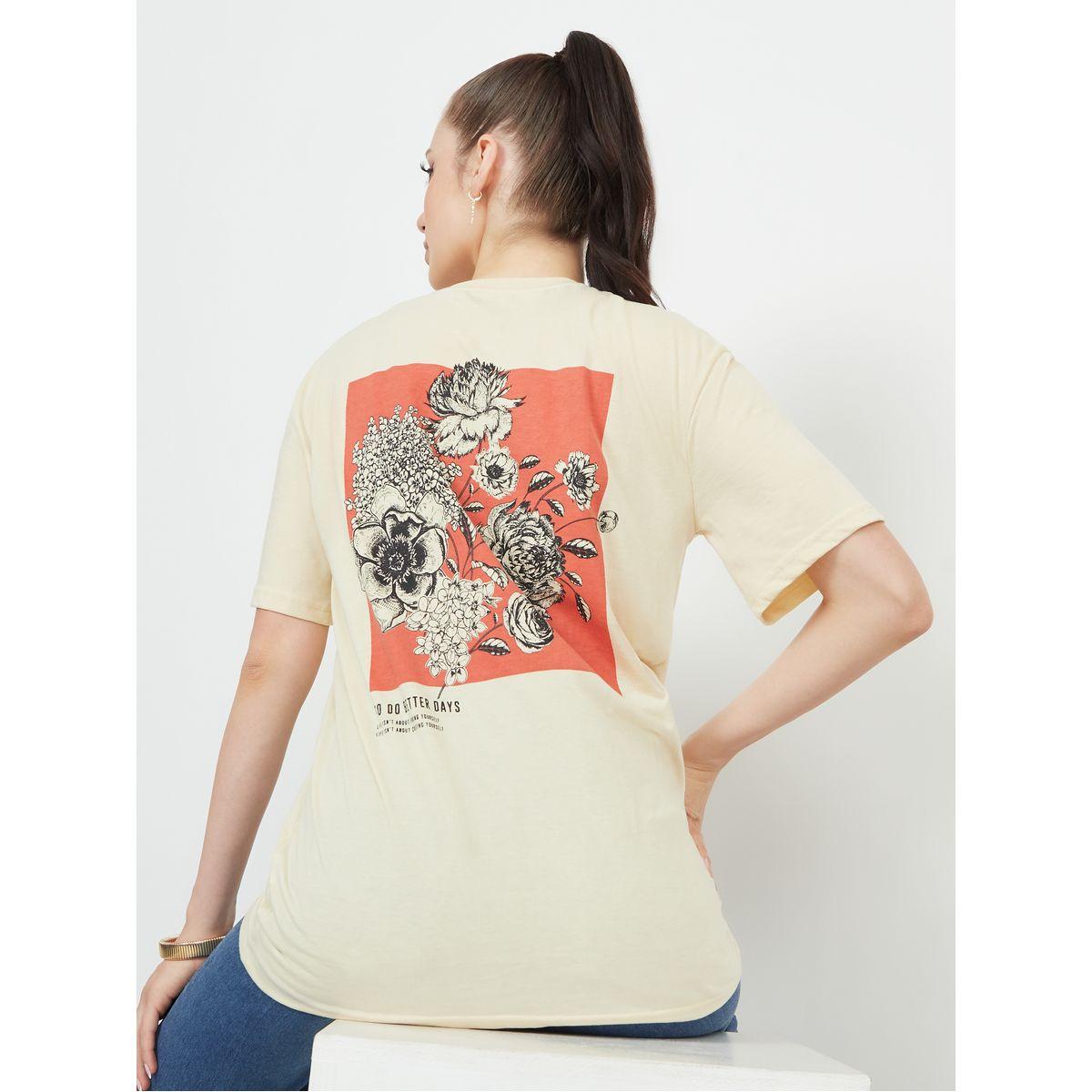 Styli Oversized Floral Back Better Days Graphic Longline T-Shirt-women-clothing-tshirts-image-1