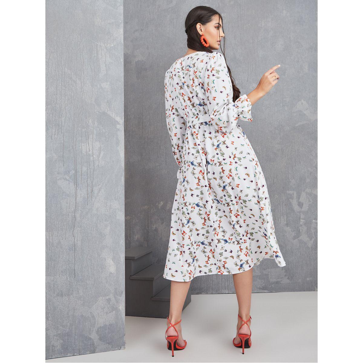 فستان ميدي مطبع بطبعة فراشات-women-clothing-dresses-image-4
