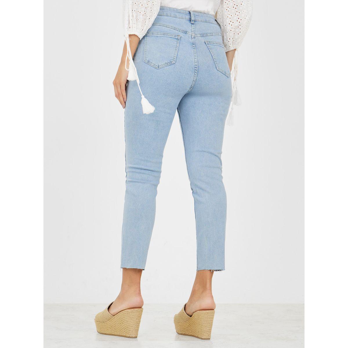 جينز ضيق قصير بحواف ممزقة-women-clothing-bottoms-jeans-image-4