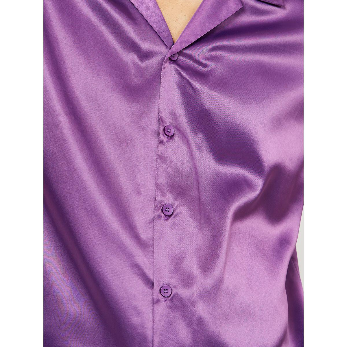 Styli Limited Cuban Collar Detail Satin Shirt with Buttons-men-clothing-shirts-image-3