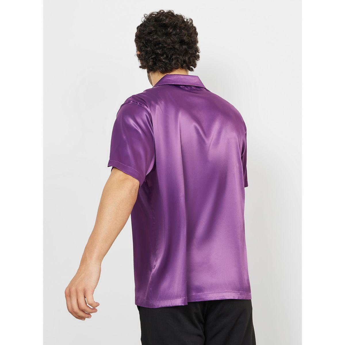 Styli Limited Cuban Collar Detail Satin Shirt with Buttons-men-clothing-shirts-image-4