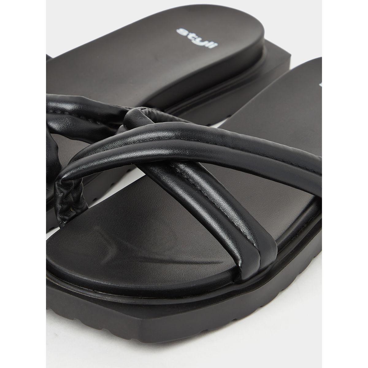 Styli Cross Strap Flat Sandals-women-shoes-sandals-flats-image-4