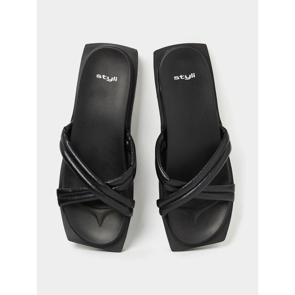 Styli Cross Strap Flat Sandals-women-shoes-sandals-flats-image-6