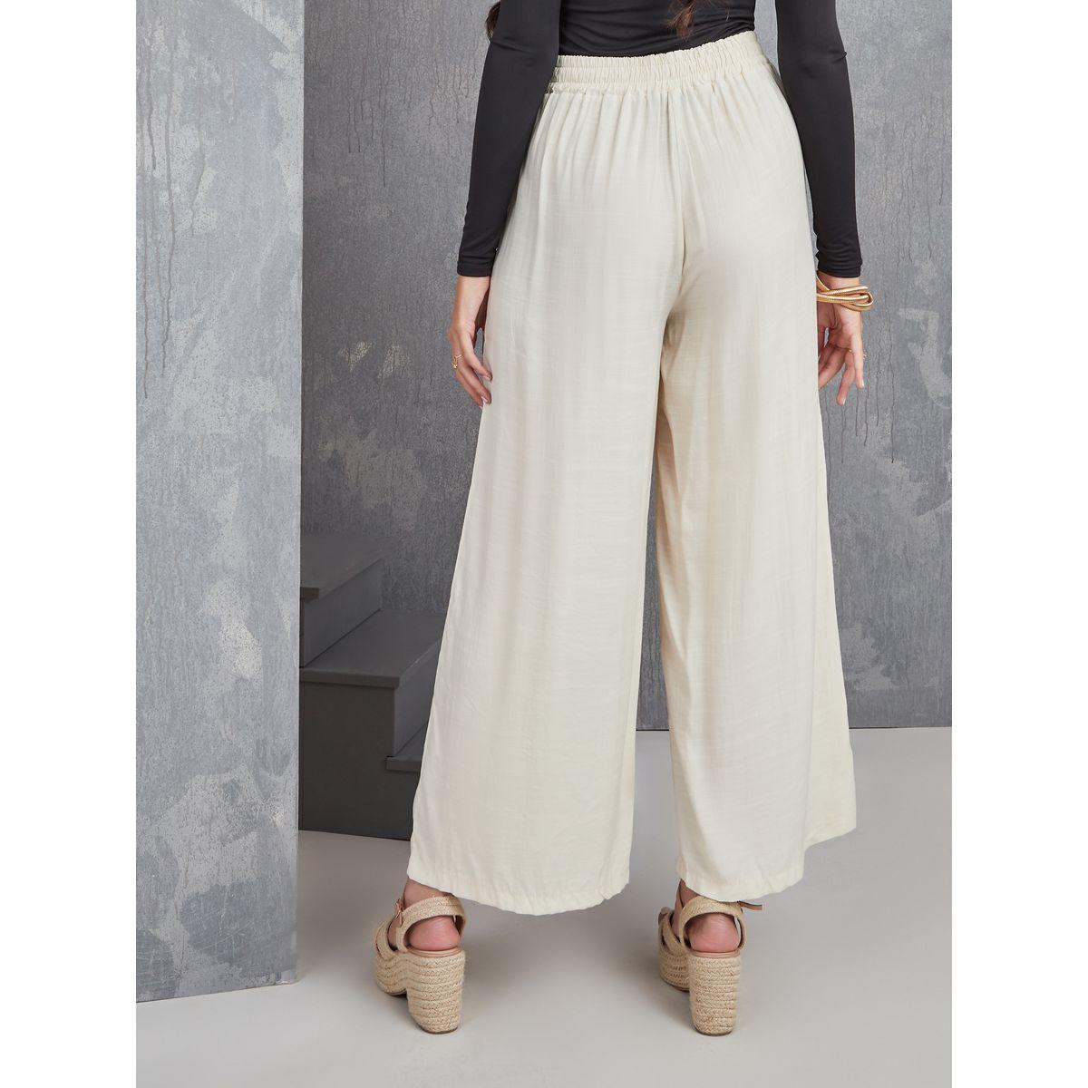 Styli Solid Wide Leg Tie Front Pants-women-clothing-bottoms-trousers-image-4