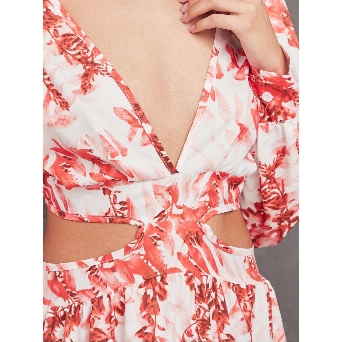 Styli Cut-Out Waist Plunge Neck A-Line Maxi Dress-women-clothing-dresses-image-3