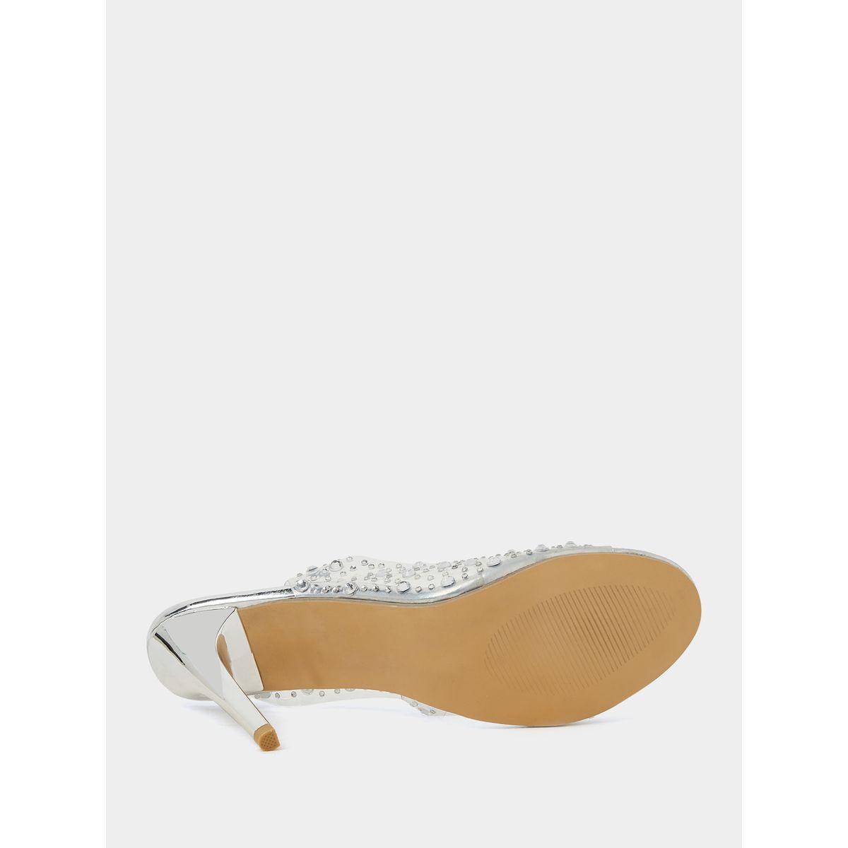Styli Crystal Stud Clear Strap Sling Back Sandal with Stilettos Heels -women-shoes-heels-image-7