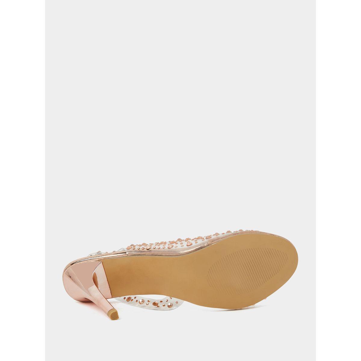 Styli Crystal Stud Clear Strap Sling Back Sandal with Stilettos Heels -women-shoes-heels-image-7