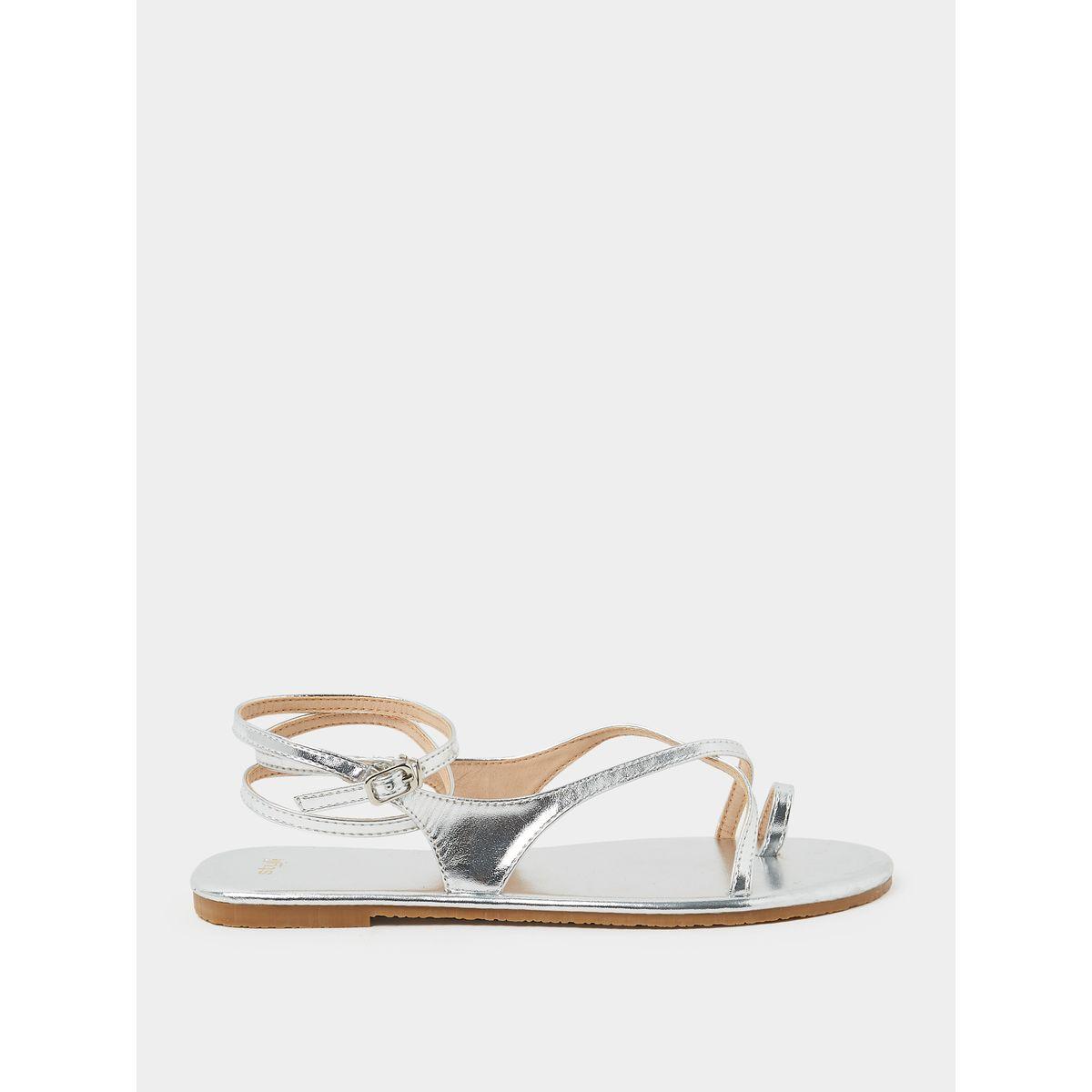 Styli Strappy Ankle Buckle Tie Flat Sandal-women-shoes-sandals-flats-image-1