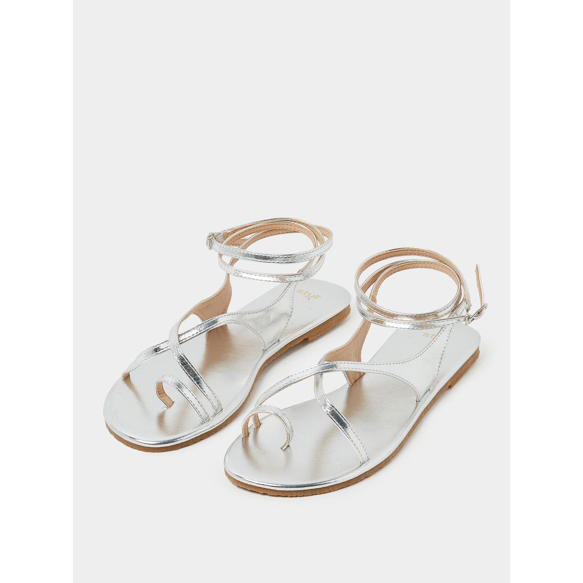 Styli Strappy Ankle Buckle Tie Flat Sandal-women-shoes-sandals-flats-image-2