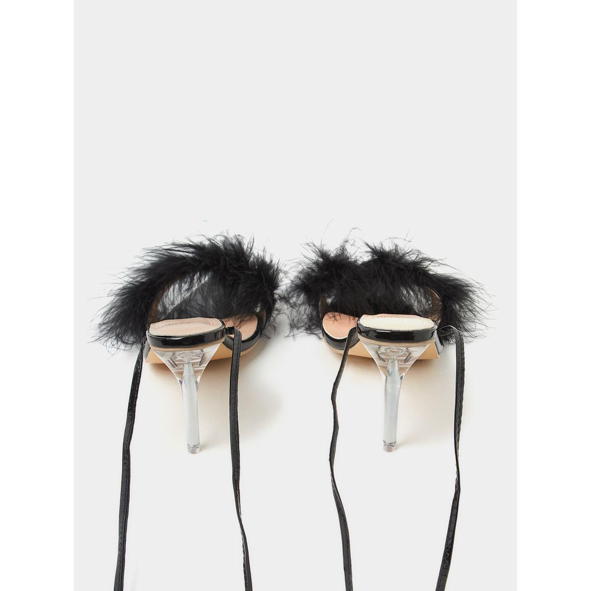 Styli Faux Feather Strap Stiletto Sandals-women-shoes-heels-image-4