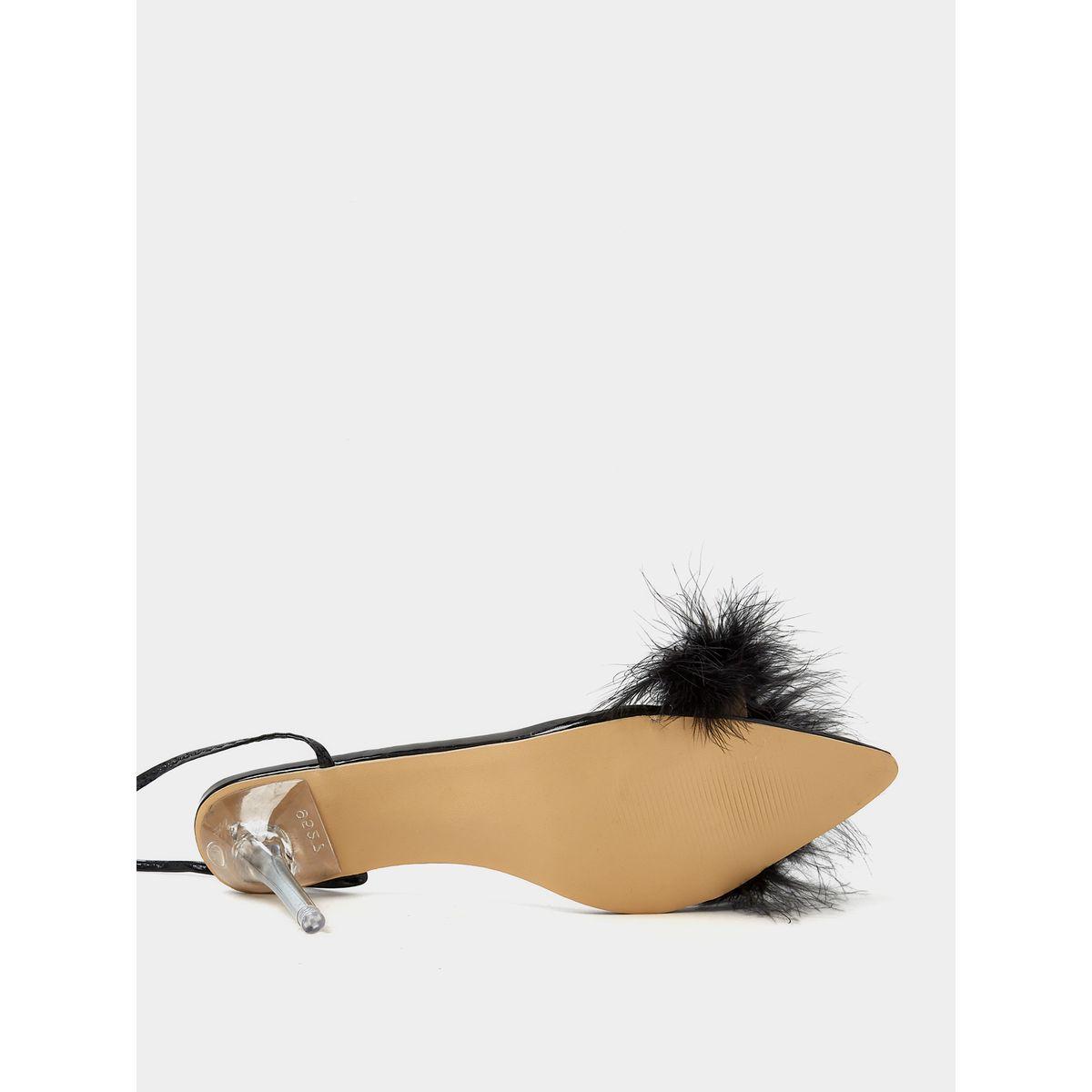 Styli Faux Feather Strap Stiletto Sandals-women-shoes-heels-image-6
