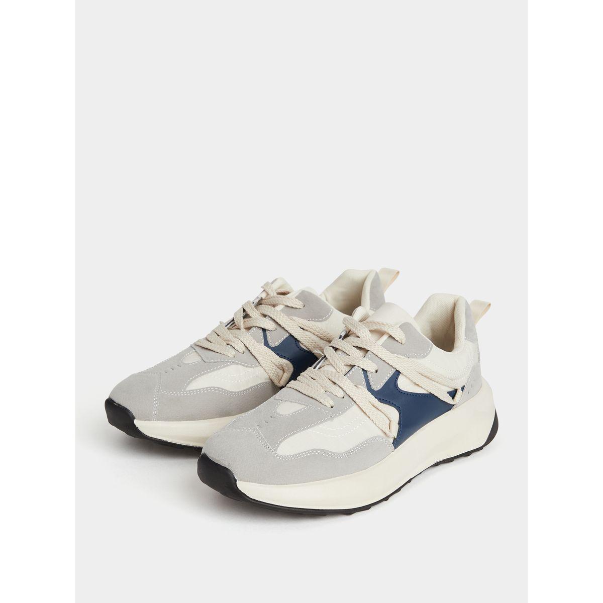 Styli Contrast Panel Lace-Up Sneakers-men-shoes-sneakers-image-2
