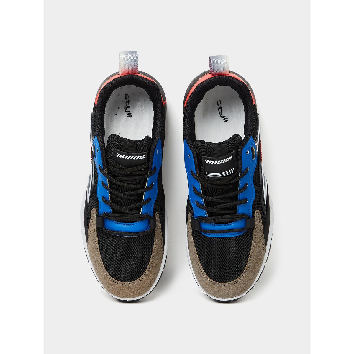 Styli Colorblock Textured Lace-Up Sneakers-men-shoes-sneakers-image-6