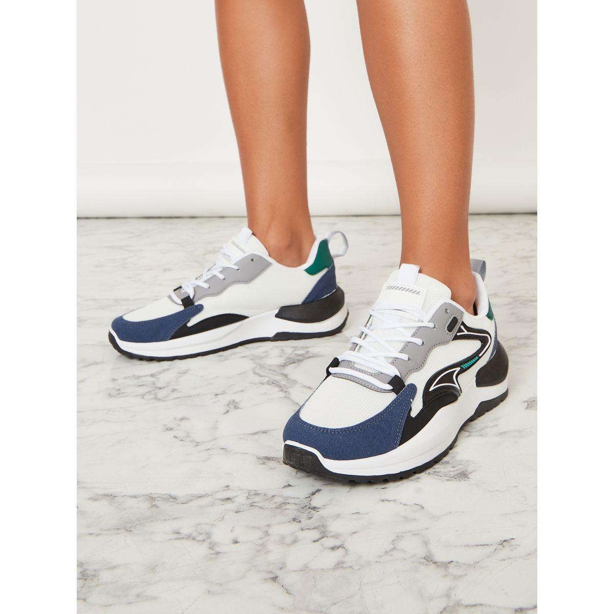 Styli Colorblock Textured Lace-Up Sneakers-men-shoes-sneakers-image-1