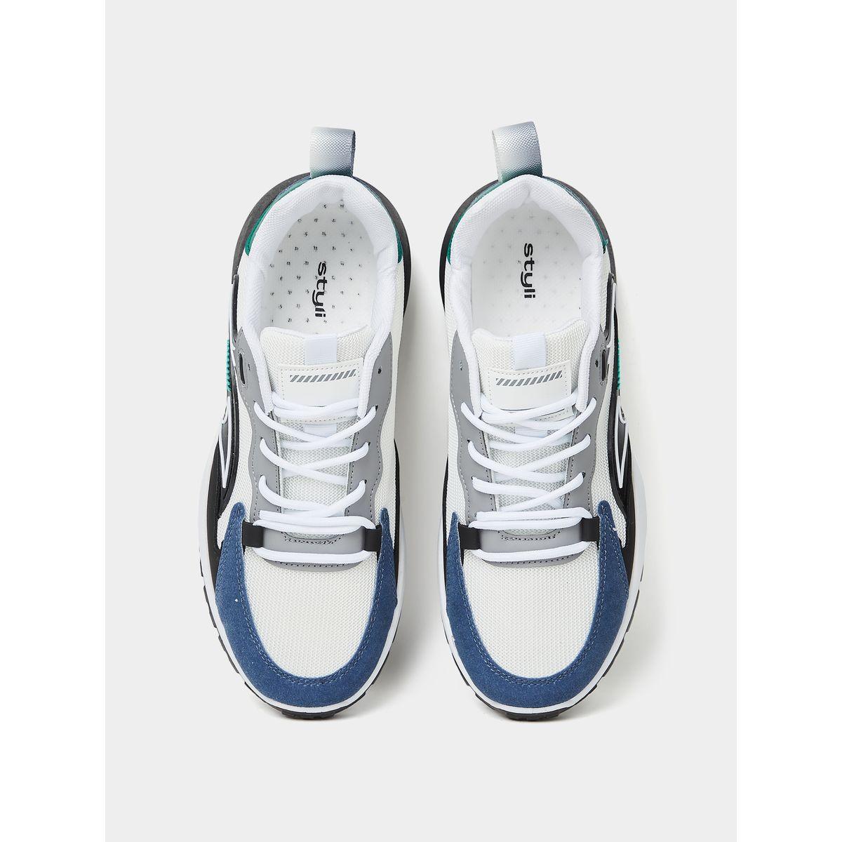 Styli Colorblock Textured Lace-Up Sneakers-men-shoes-sneakers-image-6