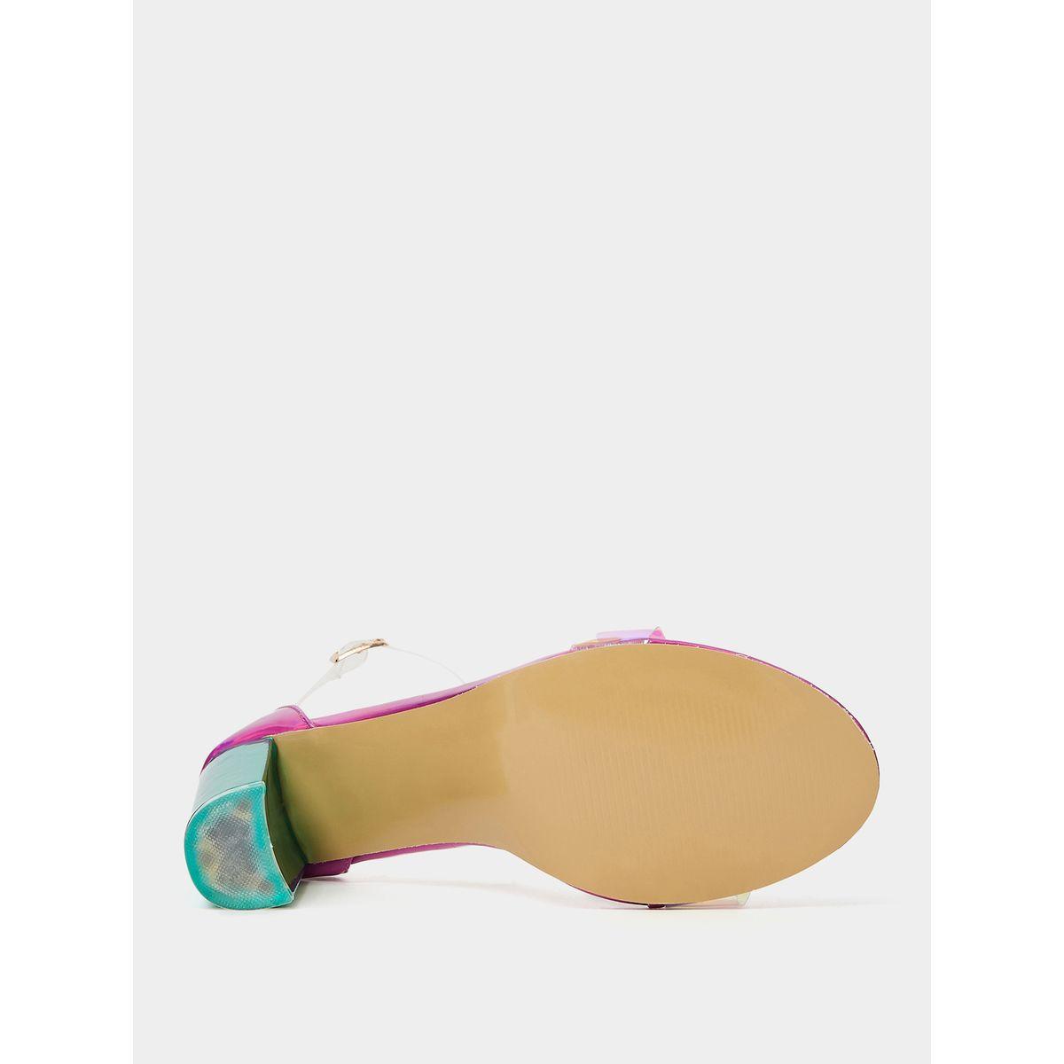 Styli Iridescent Strap Block Heel Sandals-women-shoes-heels-image-6
