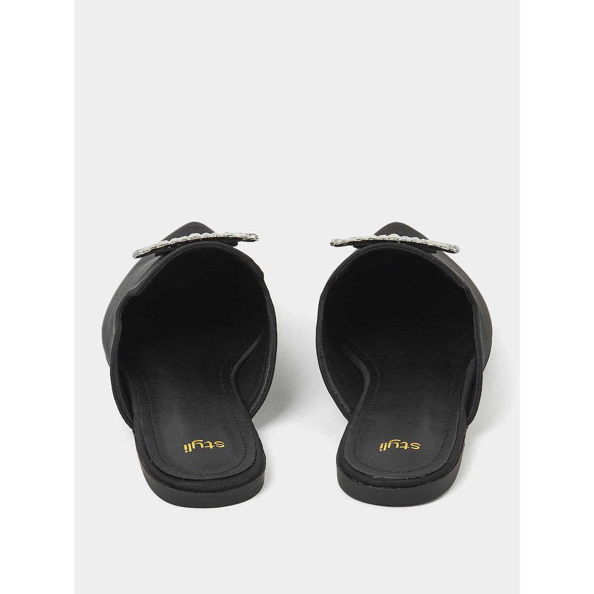 Styli Embellished Pointed Toe Slip On Mules-women-shoes-loafersandmoccasins-image-5