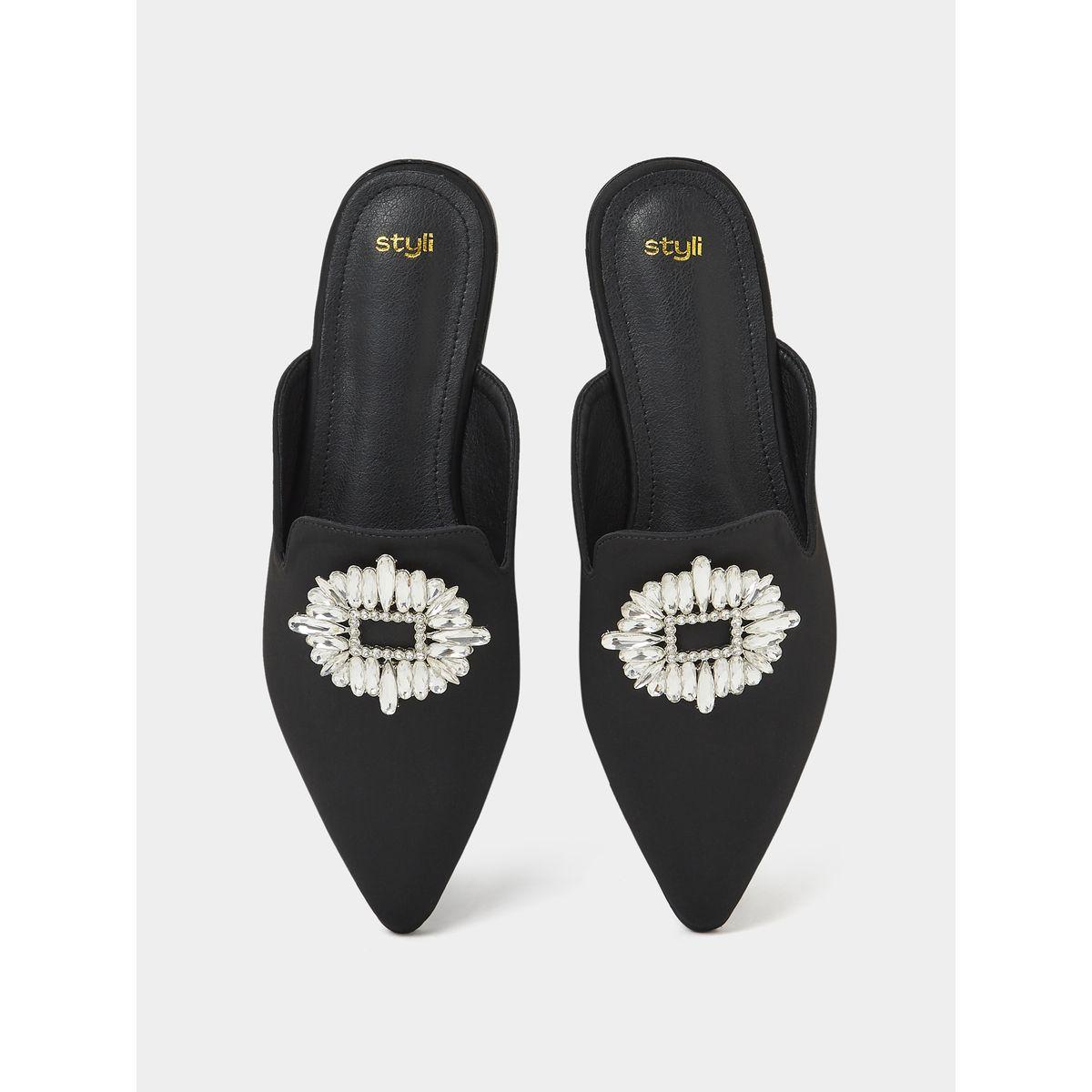Styli Embellished Pointed Toe Slip On Mules-women-shoes-loafersandmoccasins-image-6