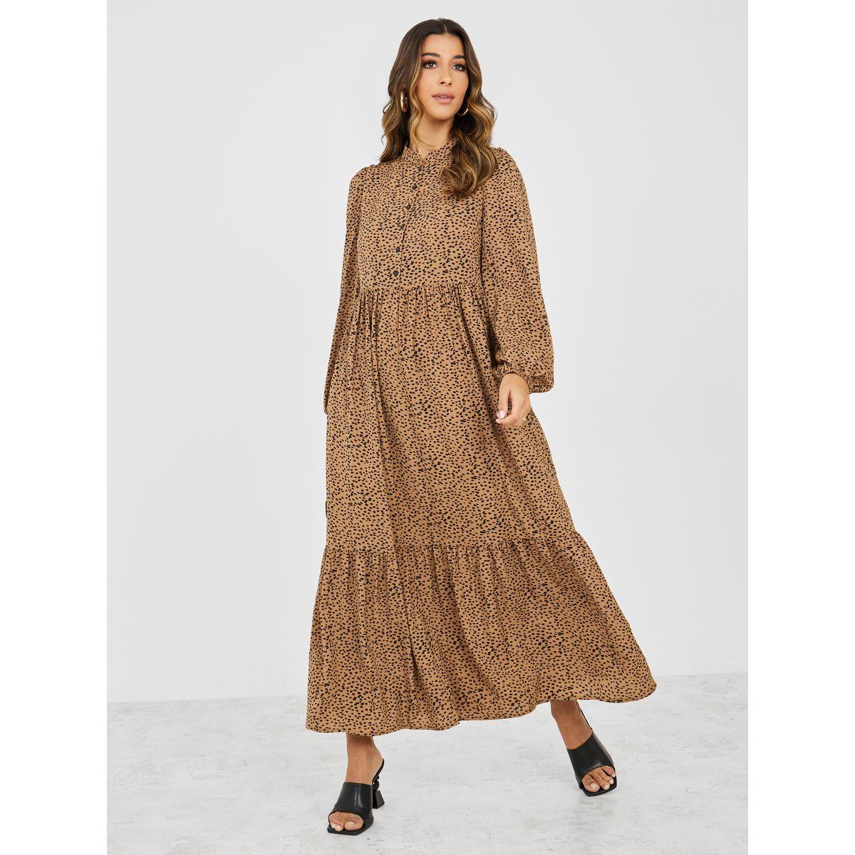 فستان طويل مطبع بطبعة حيوان-women-clothing-dresses-image-1