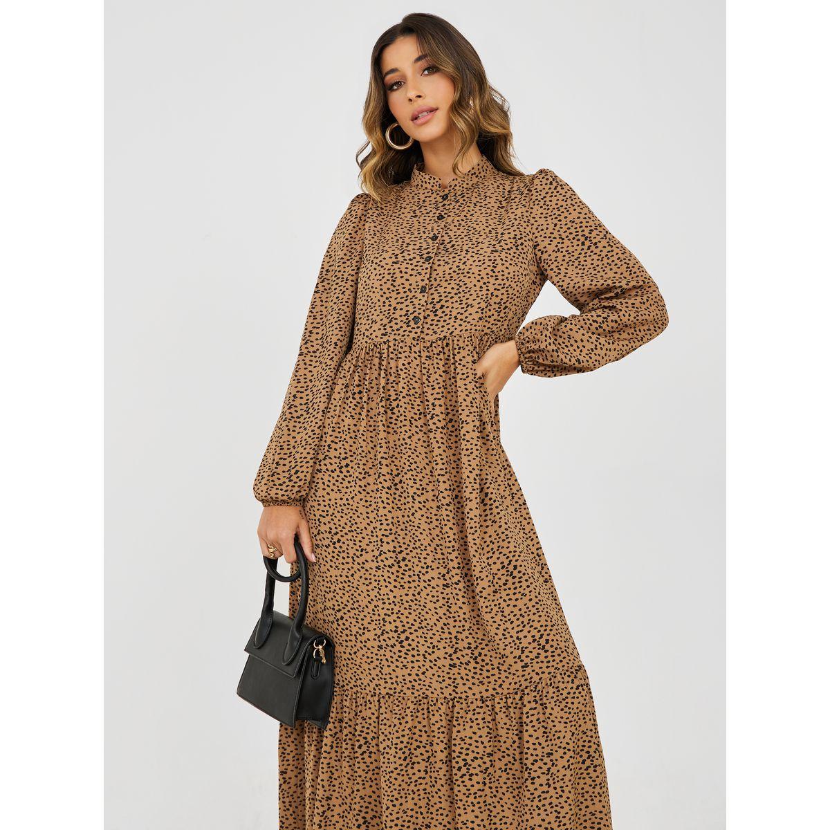 فستان طويل مطبع بطبعة حيوان-women-clothing-dresses-image-2
