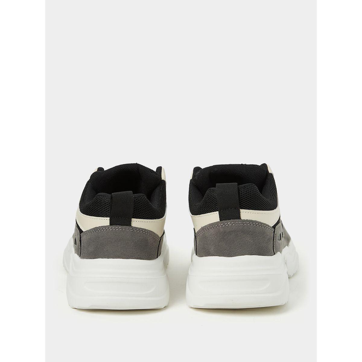 Styli Textured Lace-Up Chunky Sneakers with Pull Tab-men-shoes-sneakers-image-4