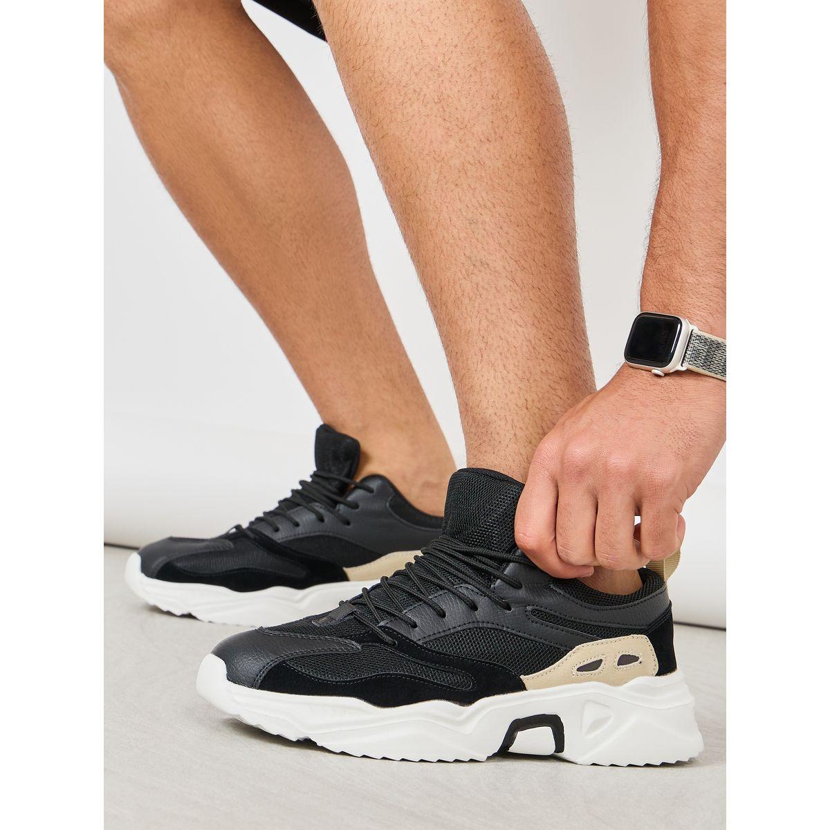 Styli Textured High Top Lace Up Sneakers-men-shoes-sneakers-image-1
