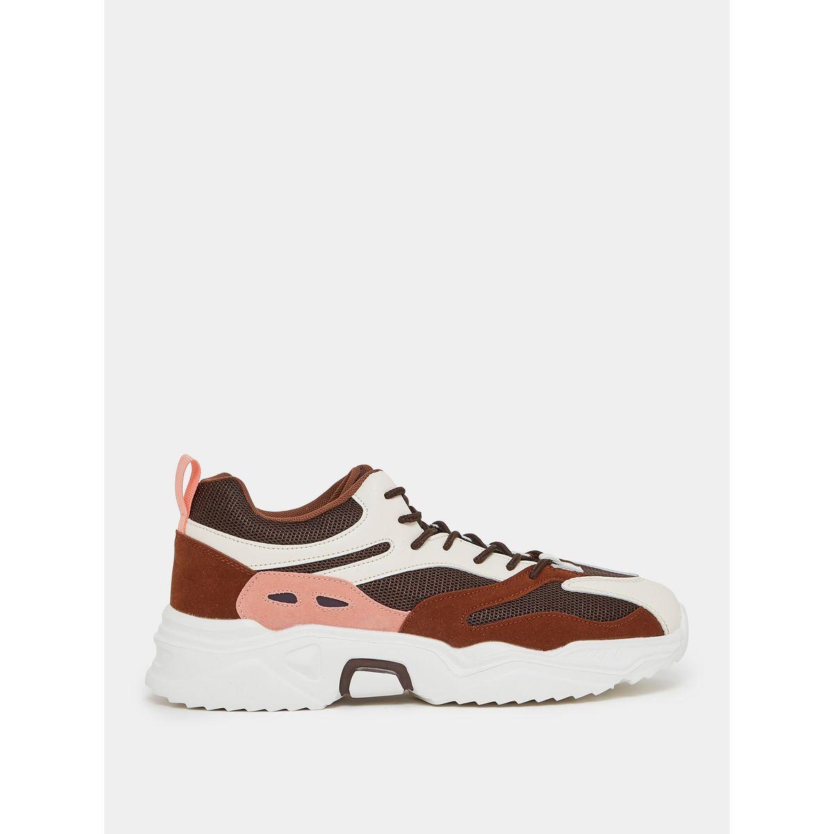 Styli Textured Lace-Up Chunky Sneakers with Pull Tab-men-shoes-sneakers-image-1