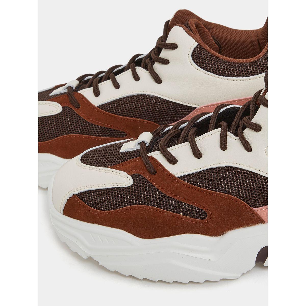 Styli Textured Lace-Up Chunky Sneakers with Pull Tab-men-shoes-sneakers-image-3