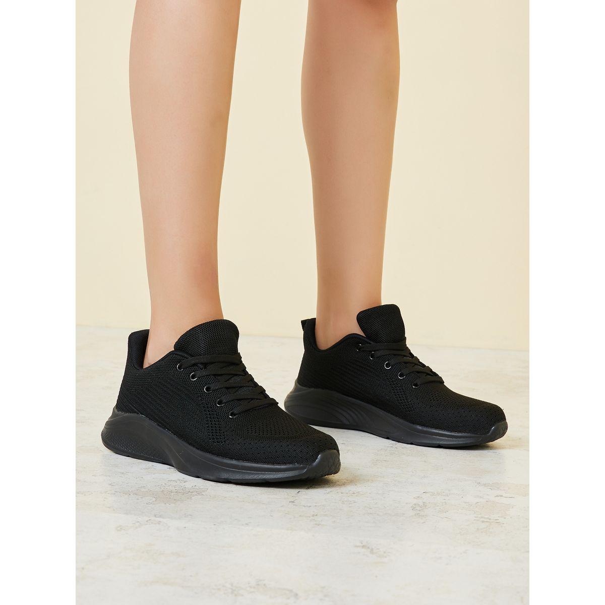 Styli Mesh Knitted Lace Up Sneakers-women-shoes-sneakers-image-1