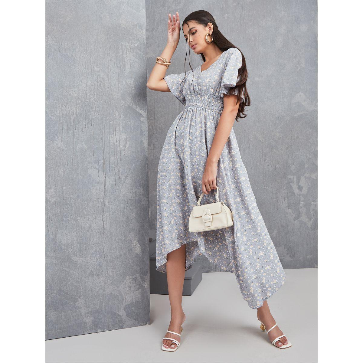 فستان ميدي بحواف غير متماثلة الطول-women-clothing-dresses-image-1