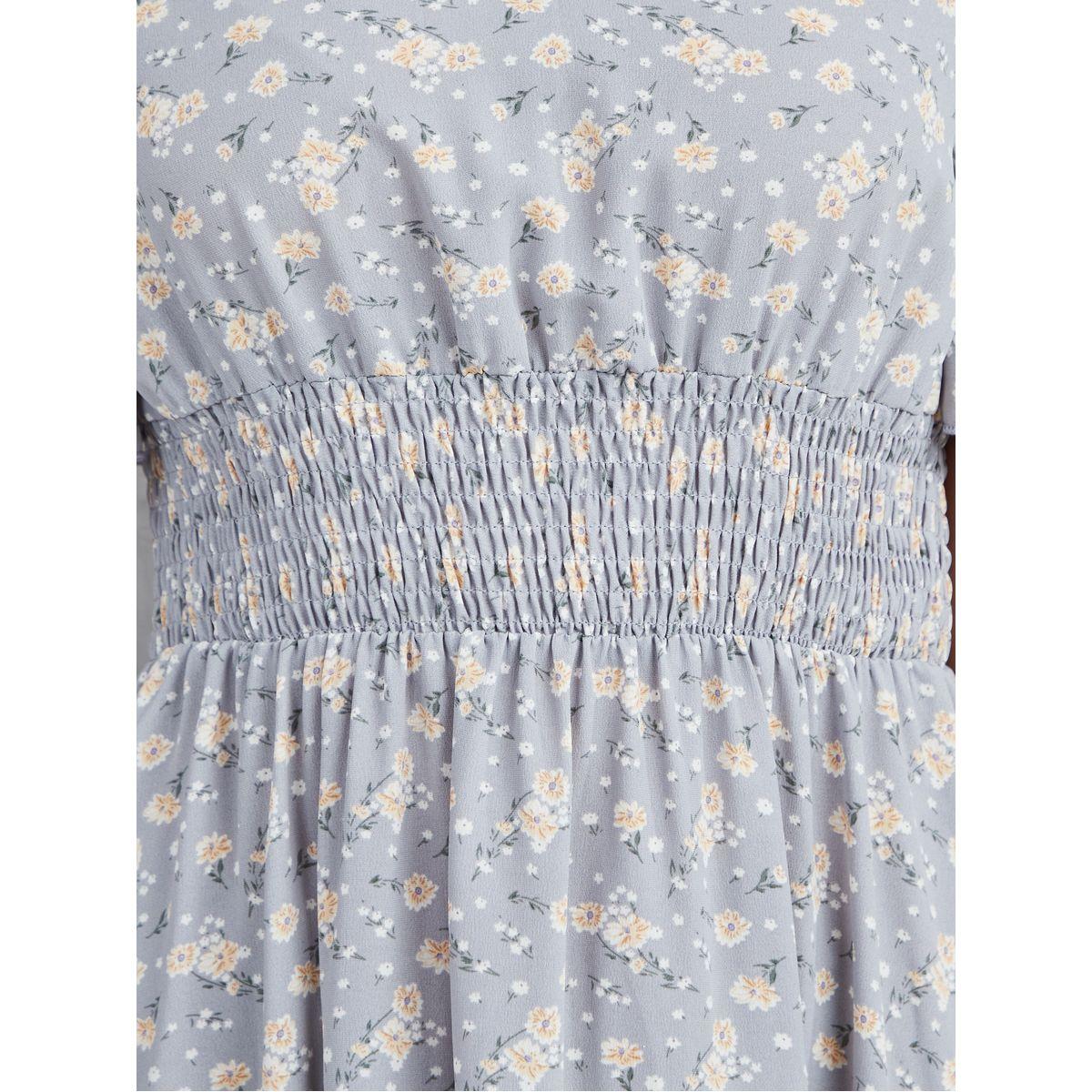 Styli Ditsy Print Asymmetric Hem A-Line Midi Dress-women-clothing-dresses-image-3