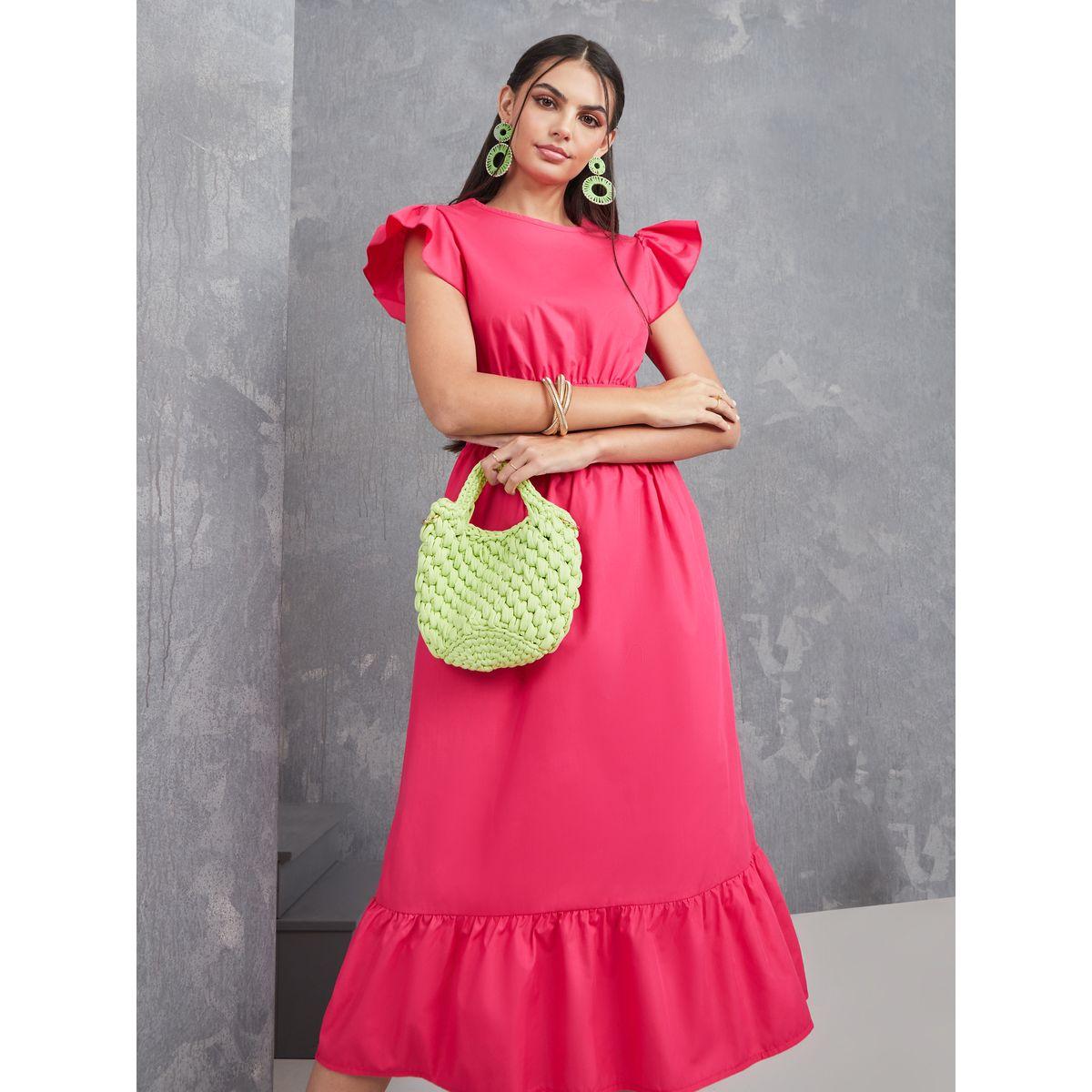 فستان ميدي بأكمام مكشكشة-women-clothing-dresses-image-2