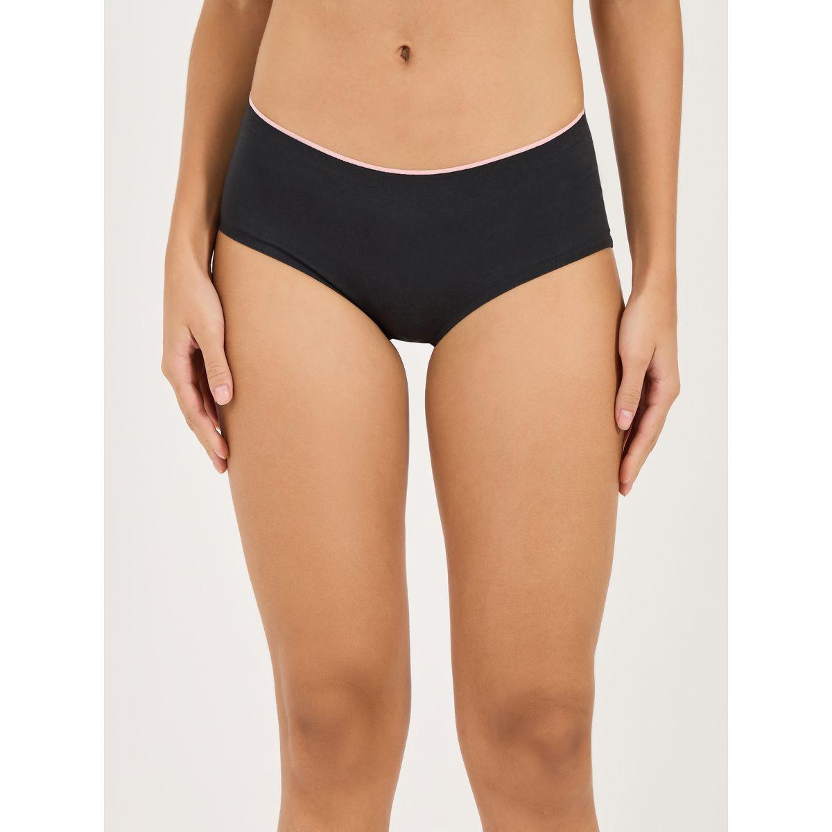 Styli Pack of 4 - Cotton Contrast Bonded Elastic Shorts-women-clothing-lingerie-panties-image-2