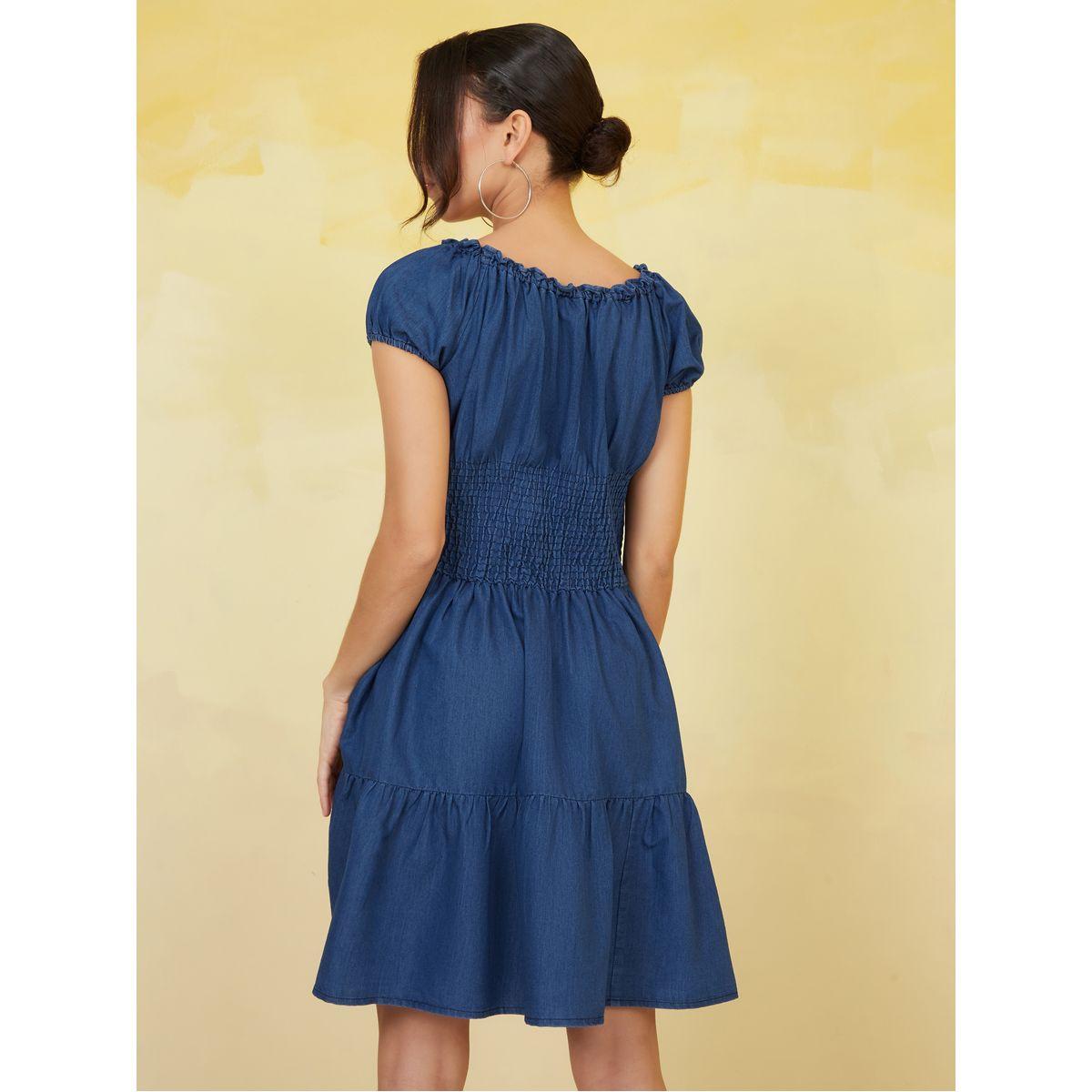 فستان بطول الركبة مزين بكسرات-women-clothing-dresses-image-4