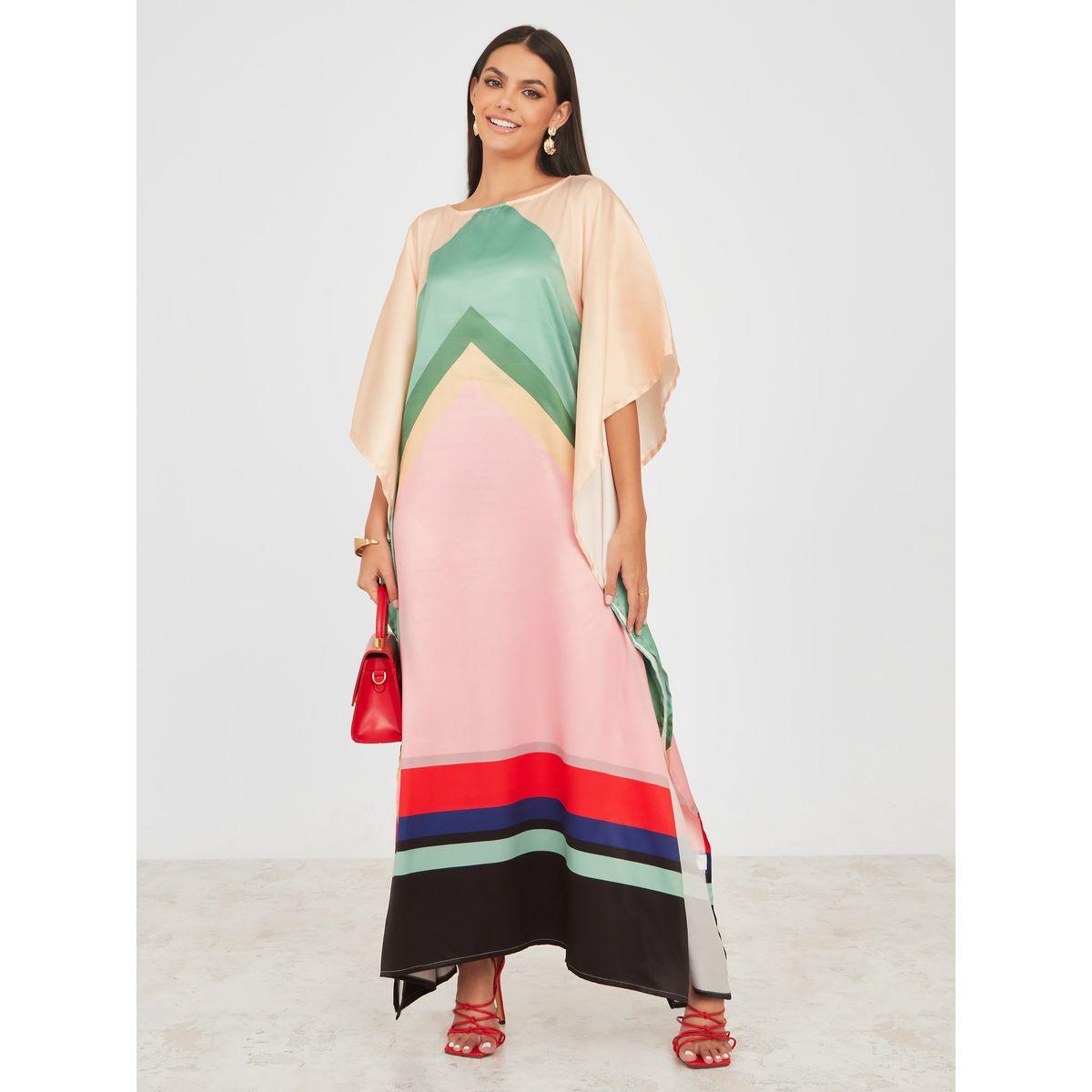 Styli Colorblock Kaftan Maxi Dress-women-clothing-dresses-image-1