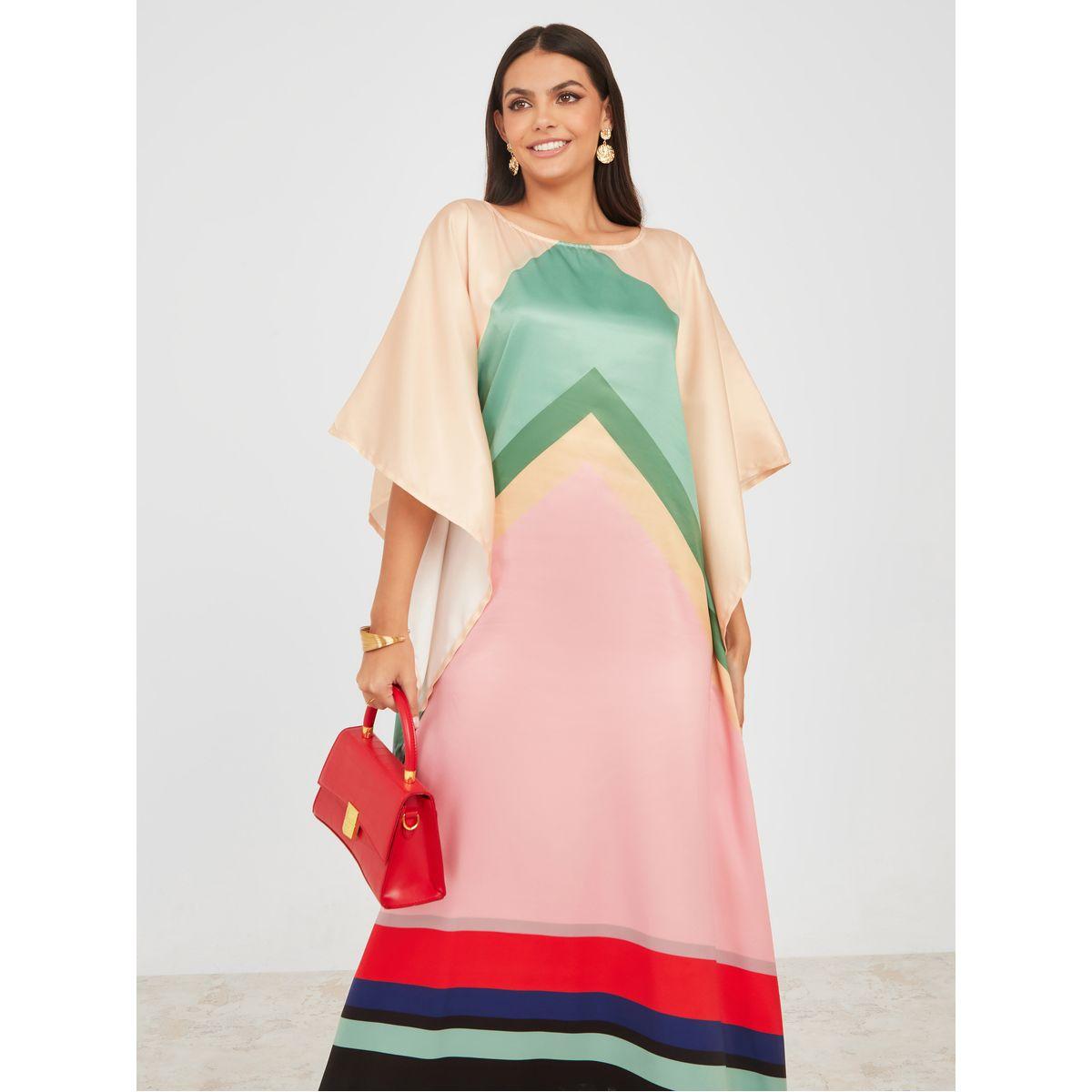 Styli Colorblock Kaftan Maxi Dress-women-clothing-dresses-image-2