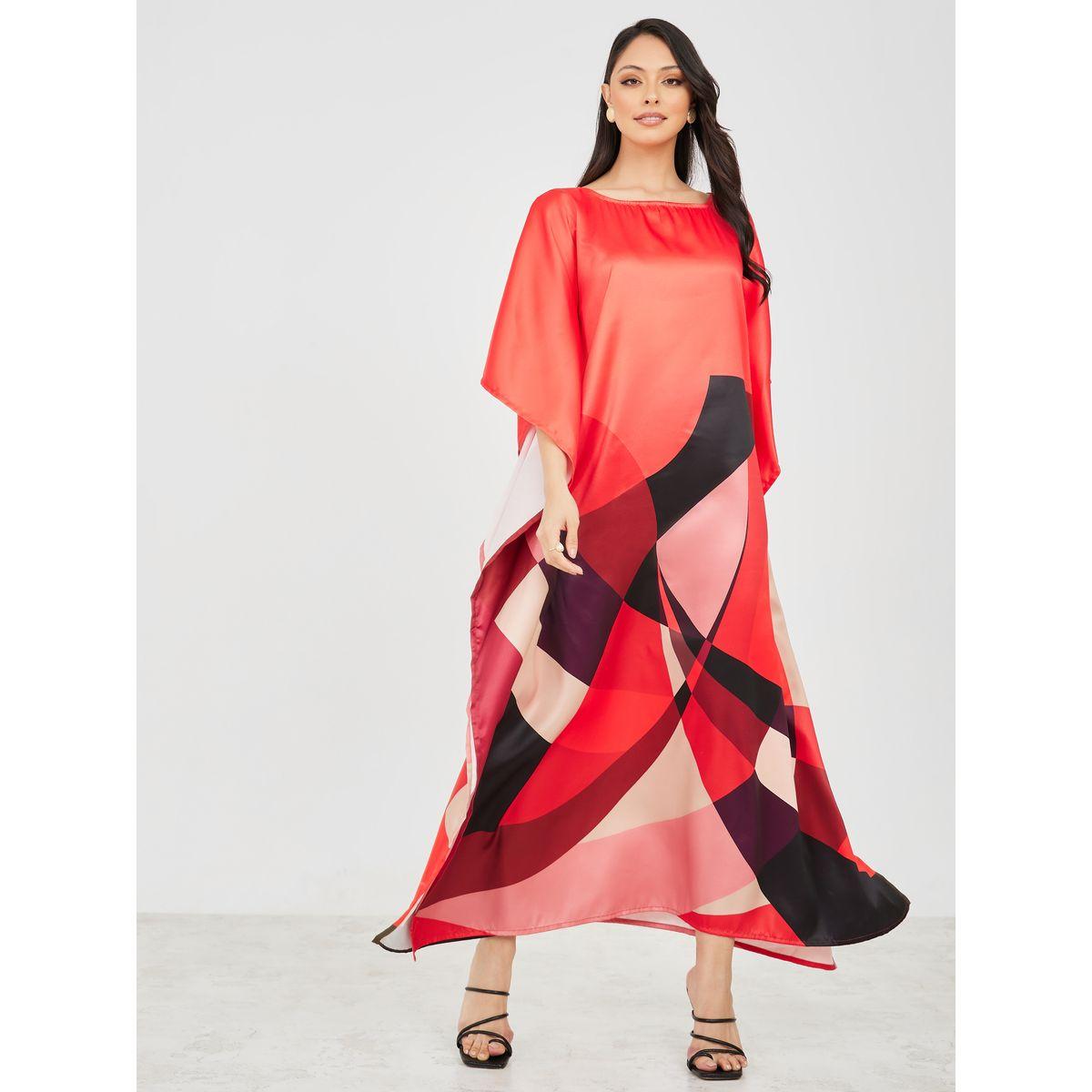 Styli Abstract Print Kaftan Maxi Dress-women-clothing-dresses-image-2