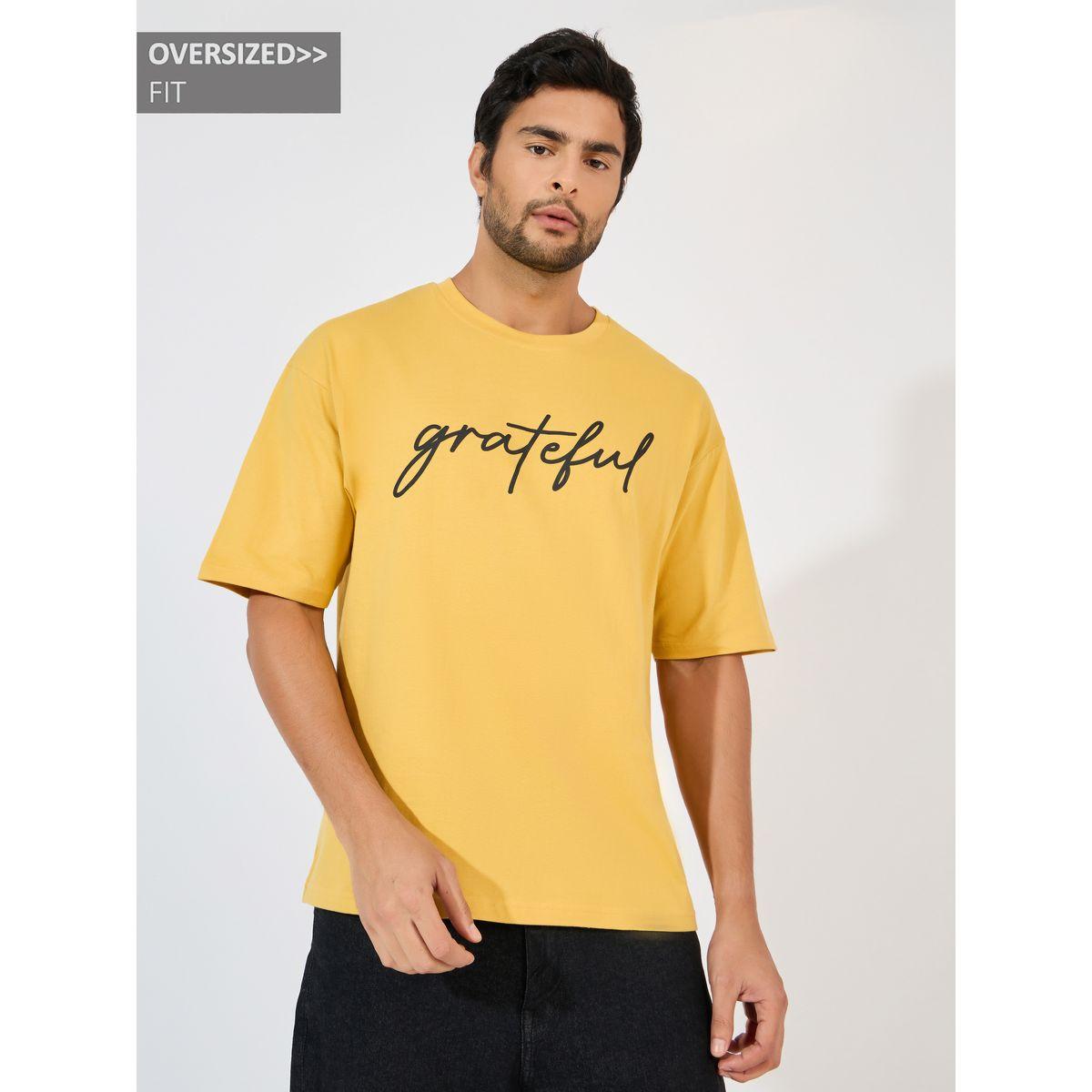 Styli Oversized Grateful Text Print T-Shirt-men-clothing-tshirtsandpolos-tshirts-image-1