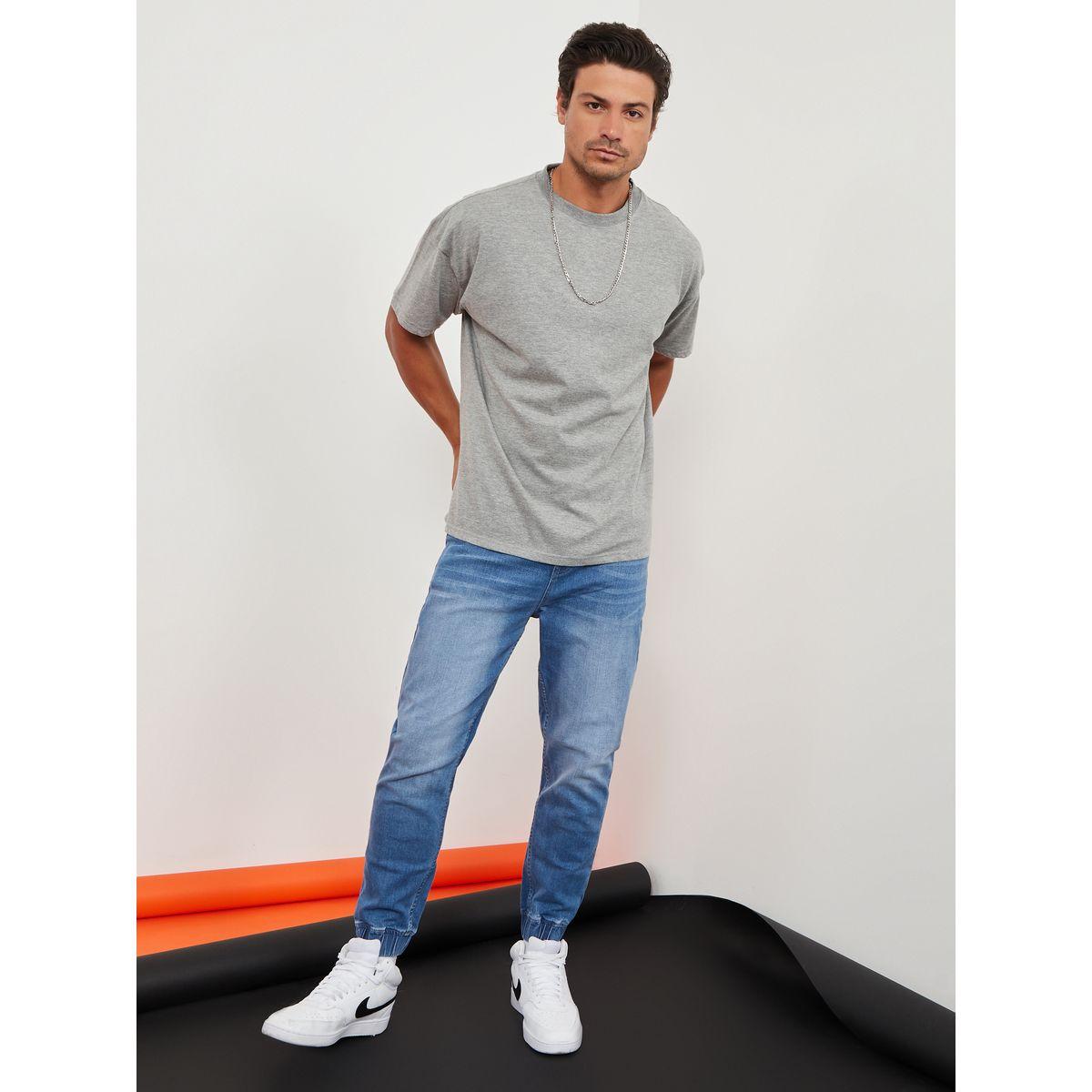 Styli Solid Crew Neck Oversized T-Shirt-men-clothing-tshirtsandpolos-tshirts-image-2