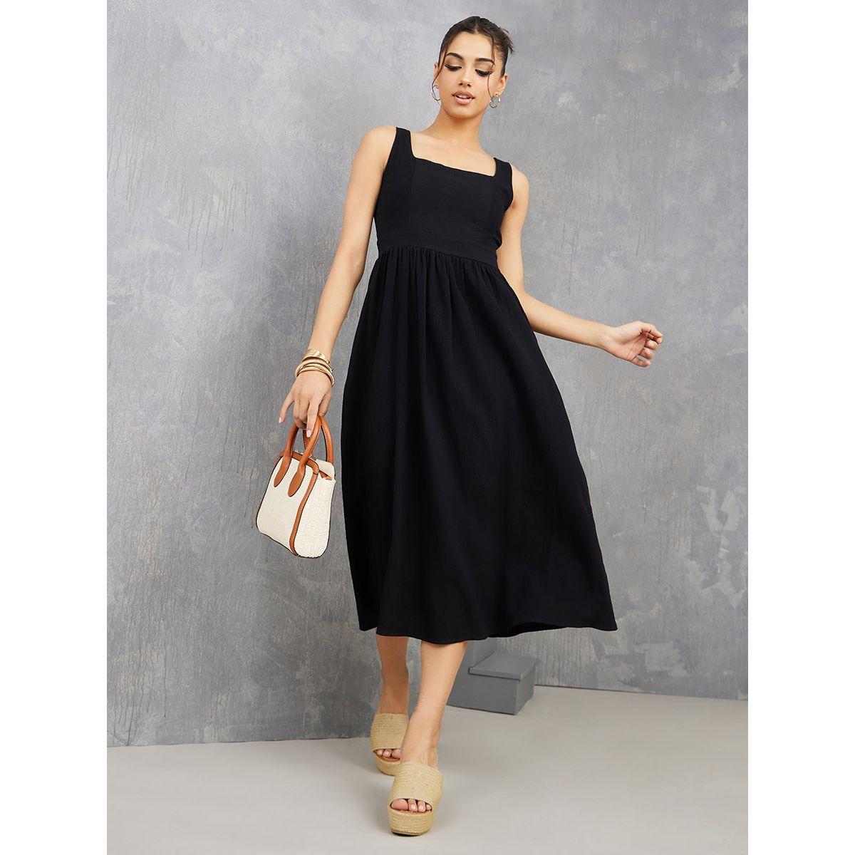 Styli Strappy Square Neck A-Line Midi Dress-women-clothing-dresses-image-1