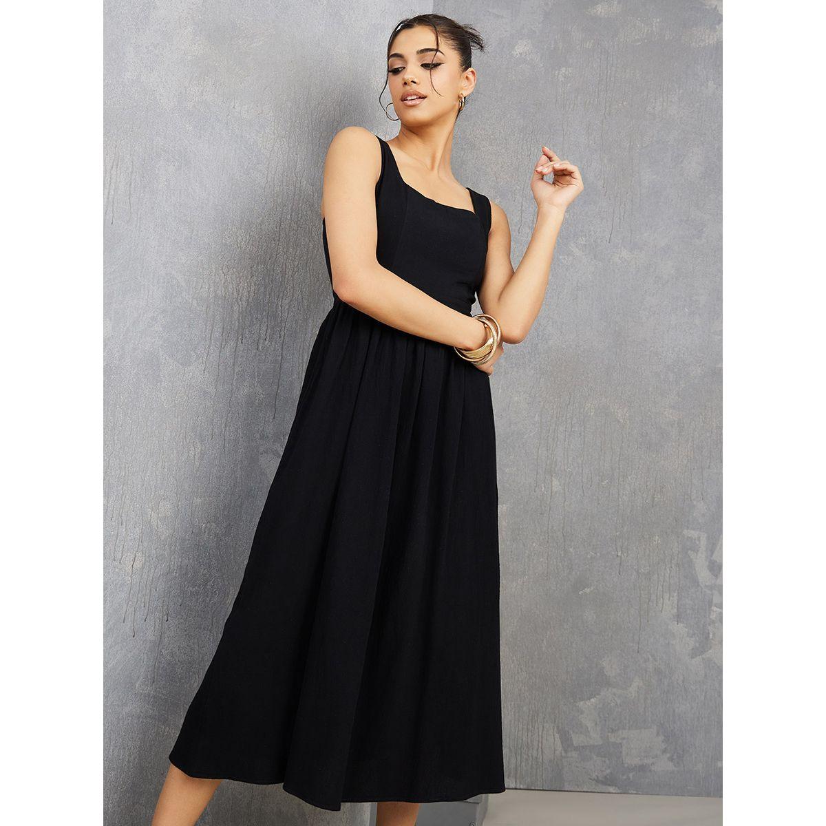 Styli Strappy Square Neck A-Line Midi Dress-women-clothing-dresses-image-2