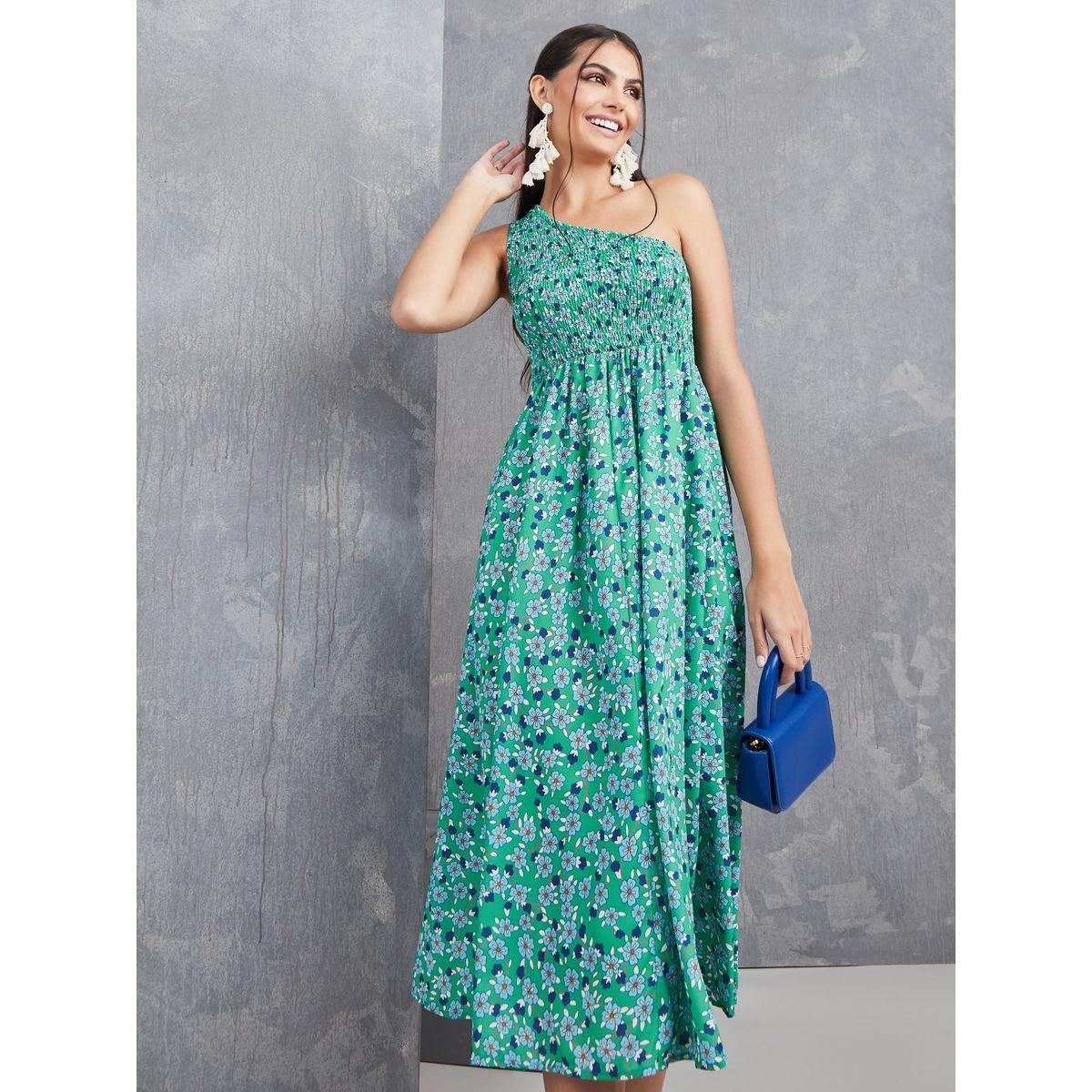 Styli One Shoulder Ditsy Floral A-Line Midi Dress-women-clothing-dresses-image-1