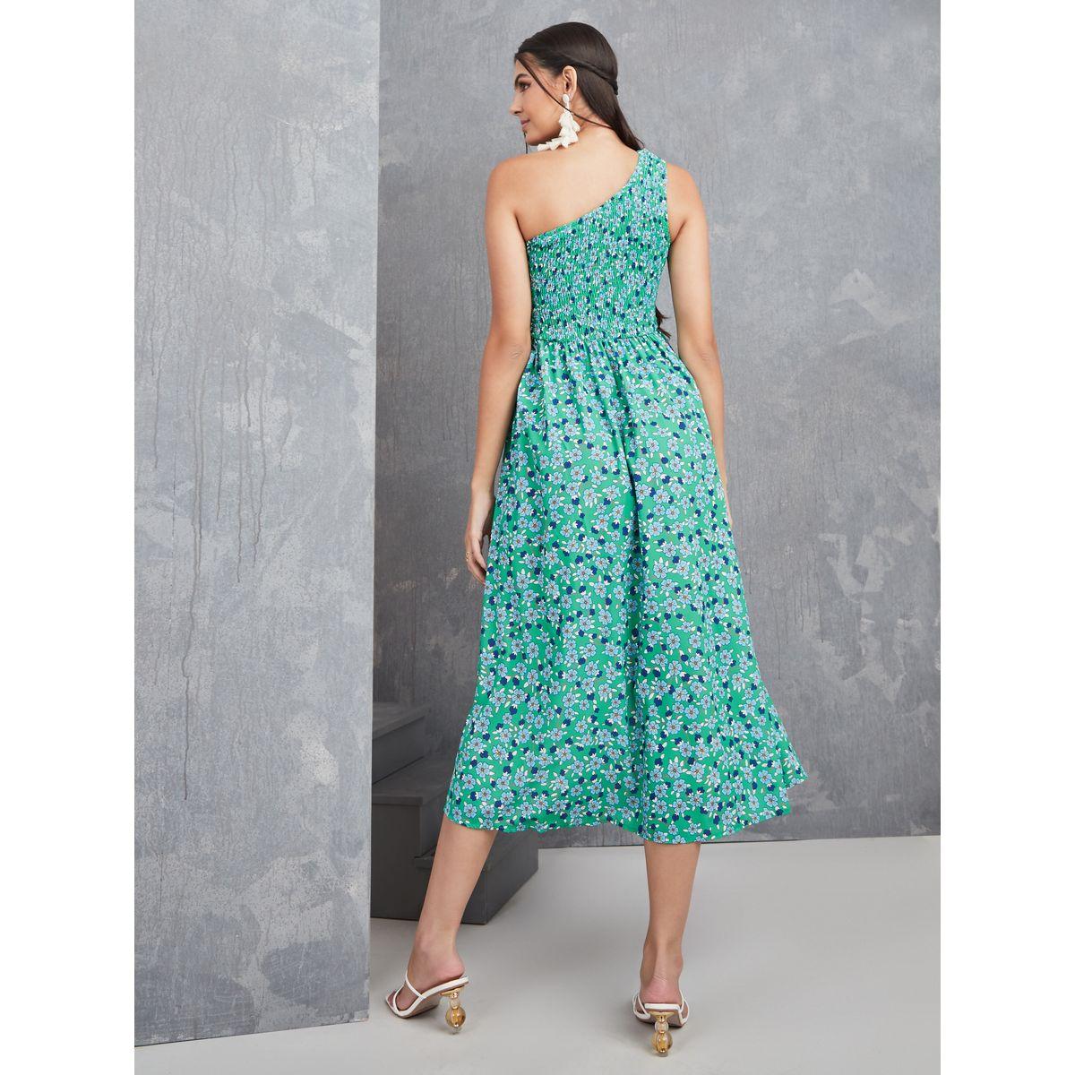 Styli One Shoulder Ditsy Floral A-Line Midi Dress-women-clothing-dresses-image-4