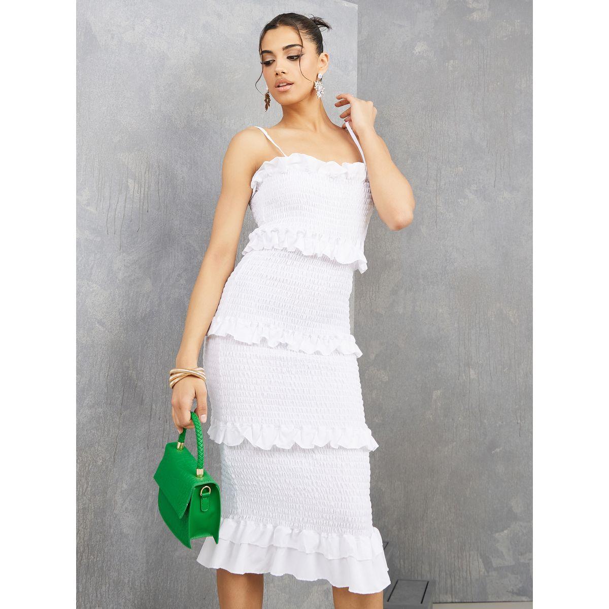 فستان ميدي مزين بكشكش-women-clothing-dresses-image-1
