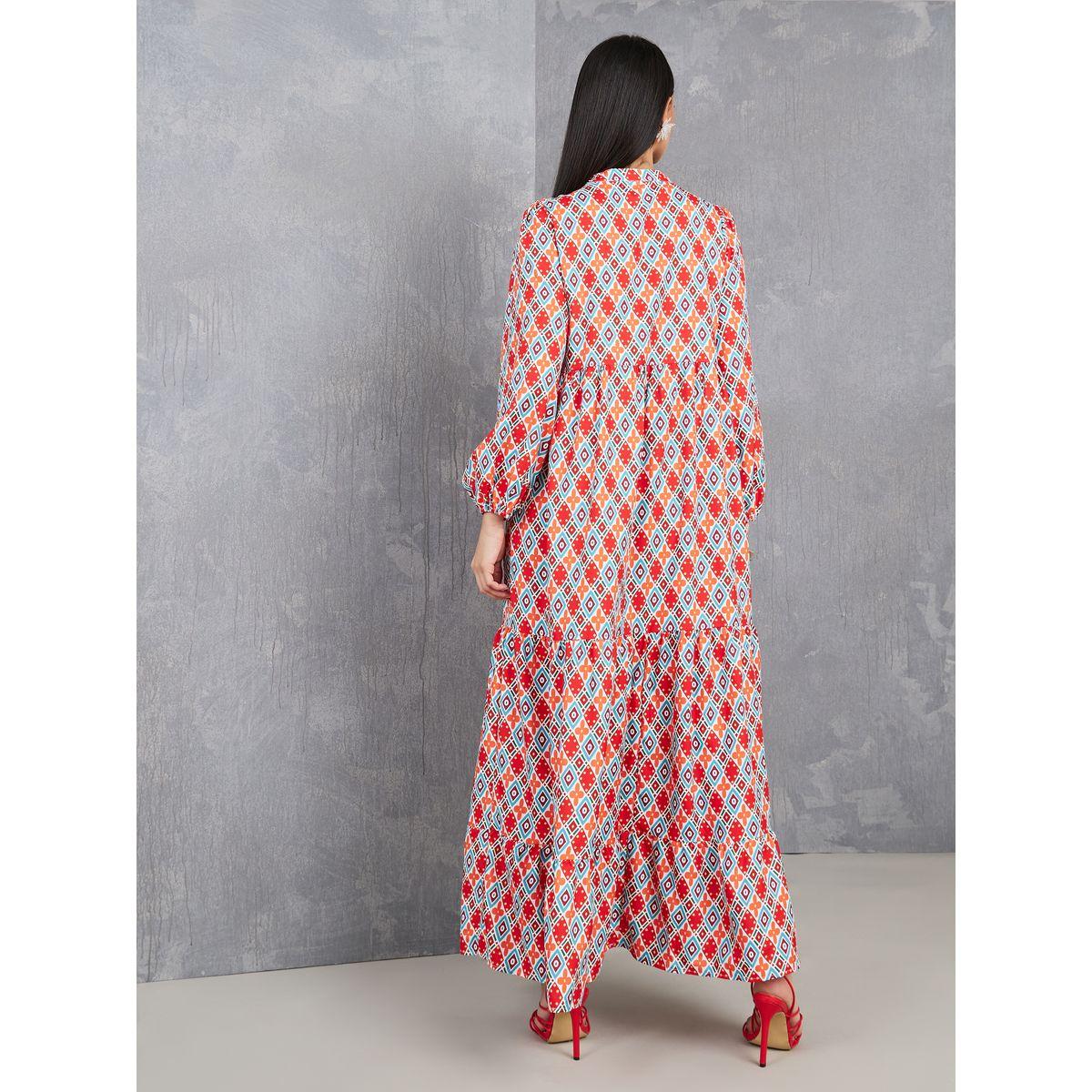 Styli Geo Print A-Line Maxi Dress-women-clothing-dresses-image-4