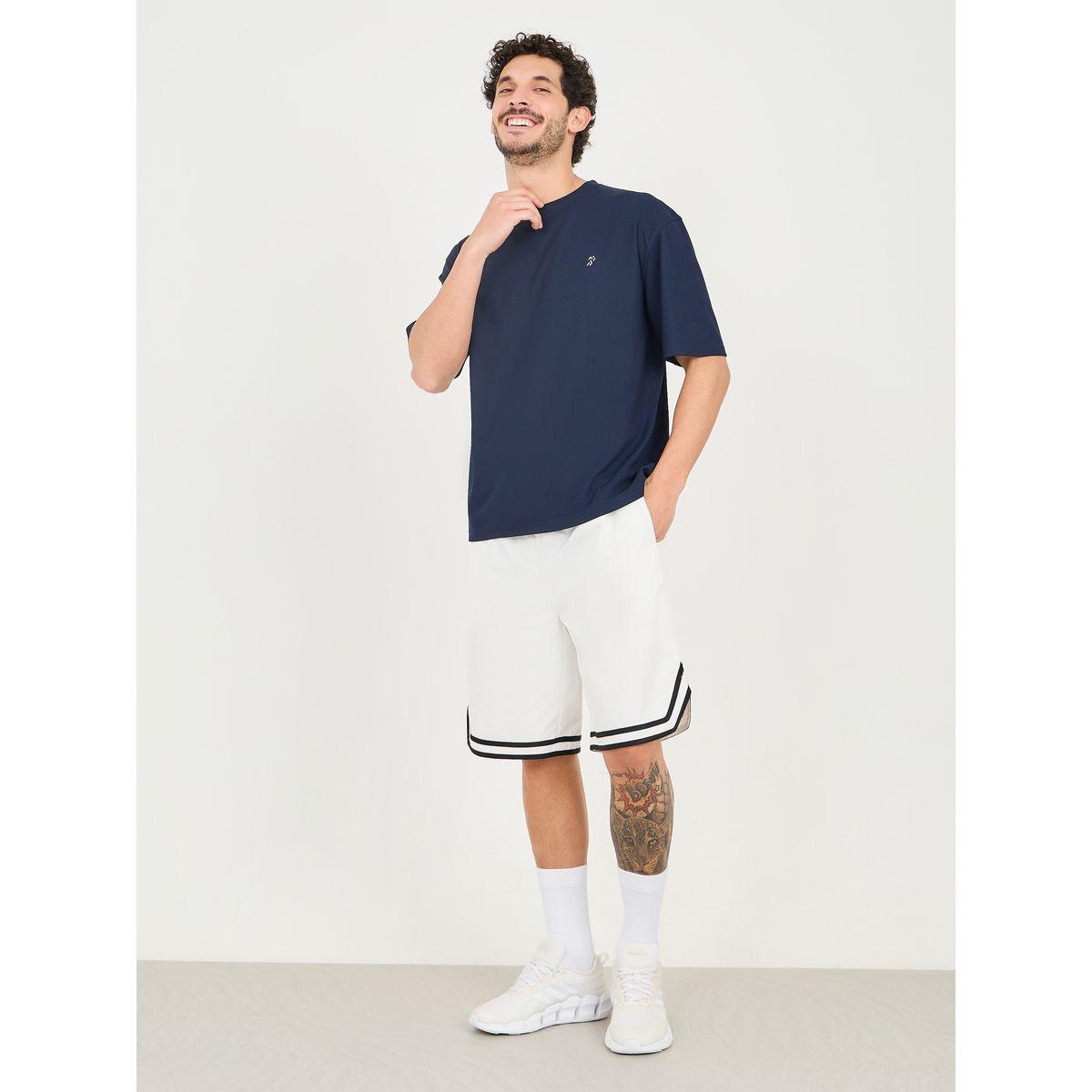 Styli Active Micro Pique Knit Oversized Tshirt with Reflective Logo-men-clothing-sportswearandactivewear-tshirtsandpolos-image-2